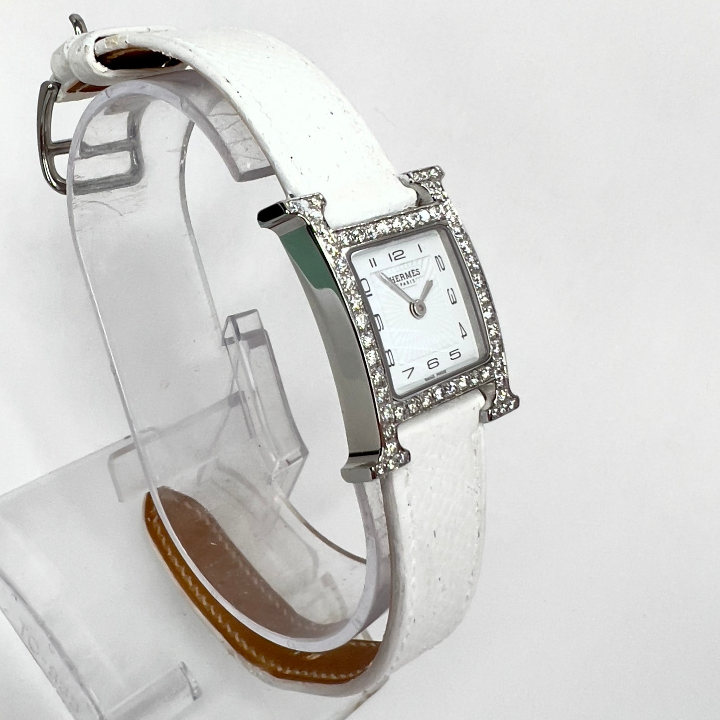 HERMÈS HEURE H Quartz 25mm Steel 0.91TCW DIAMOND Watch