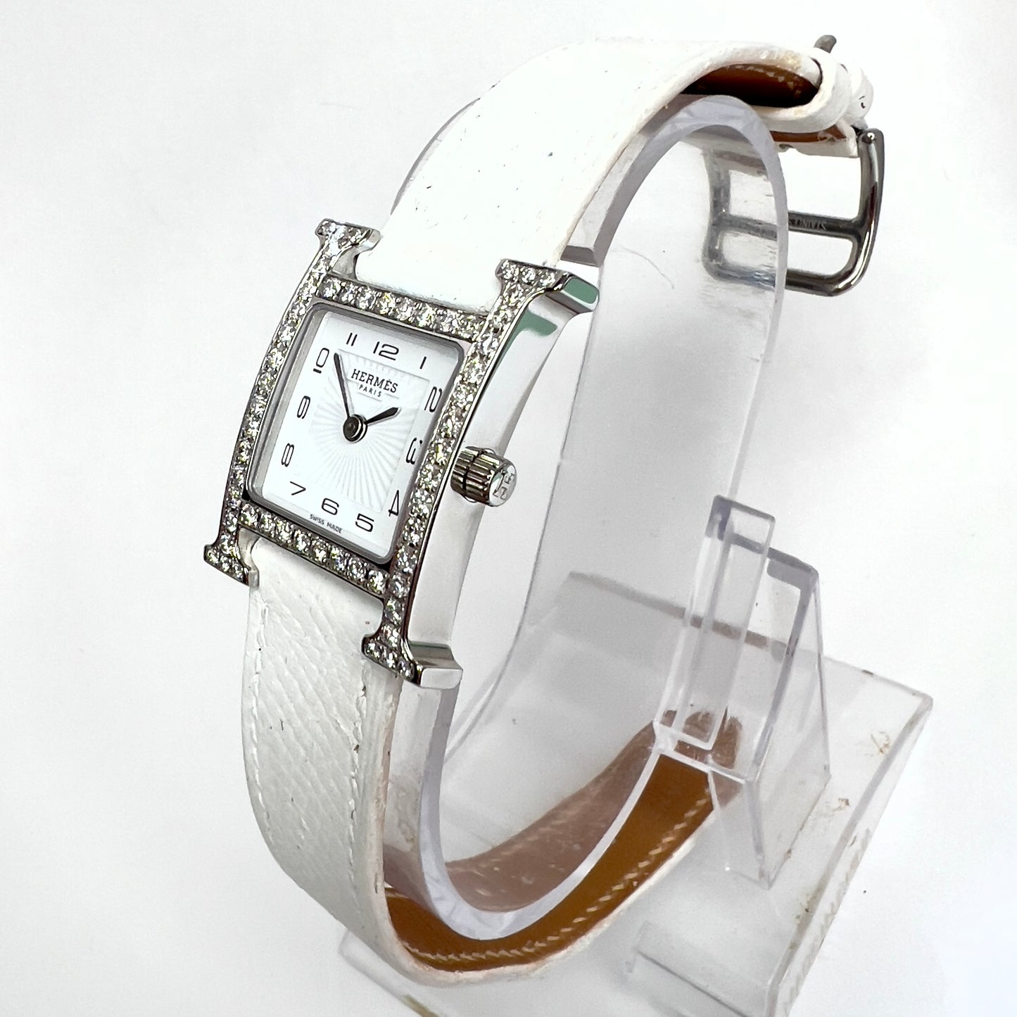 HERMÈS HEURE H Quartz 25mm Steel 0.91TCW DIAMOND Watch