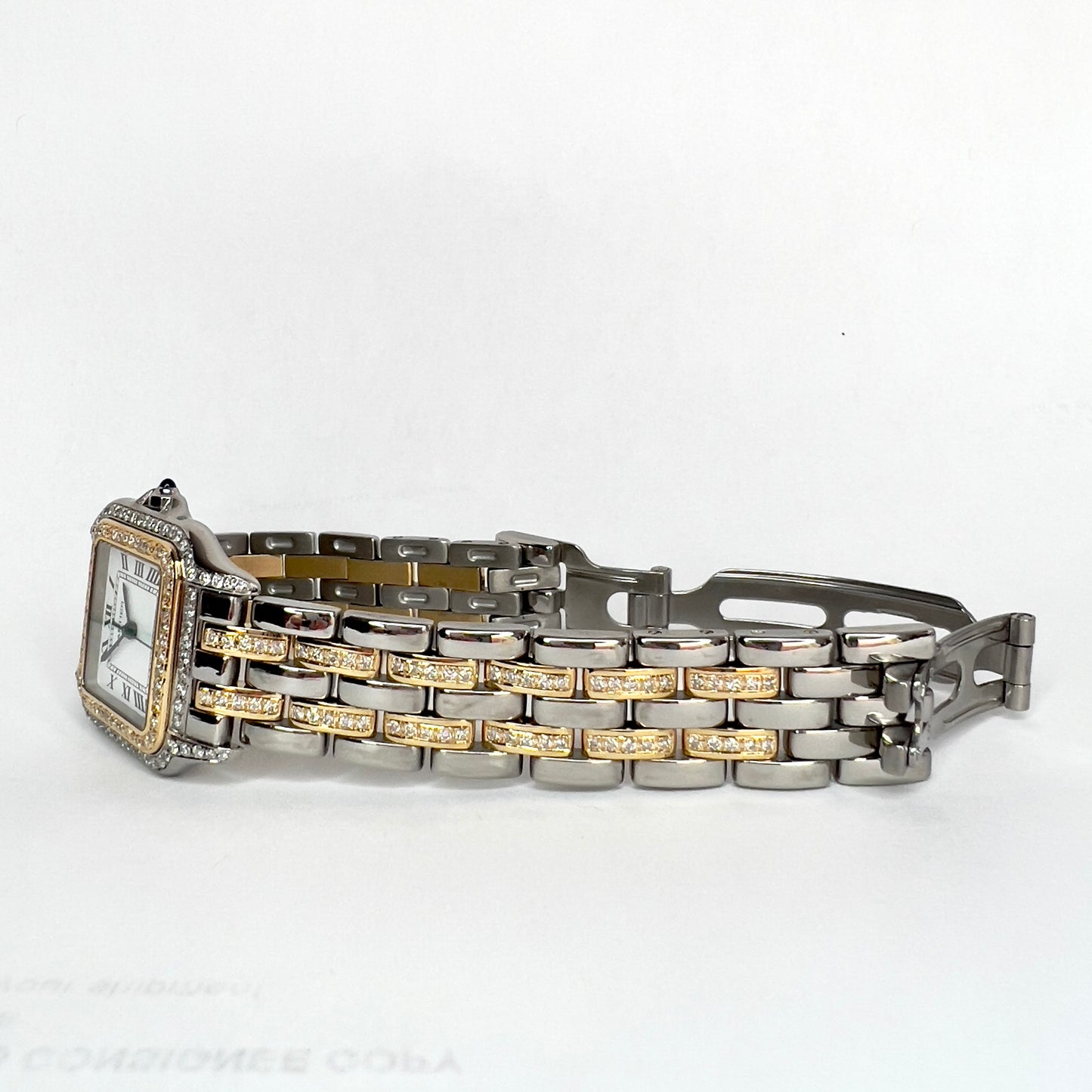 CARTIER PANTHERE Quartz 27mm 2 Row Gold 2.23TCW DIAMOND Watch