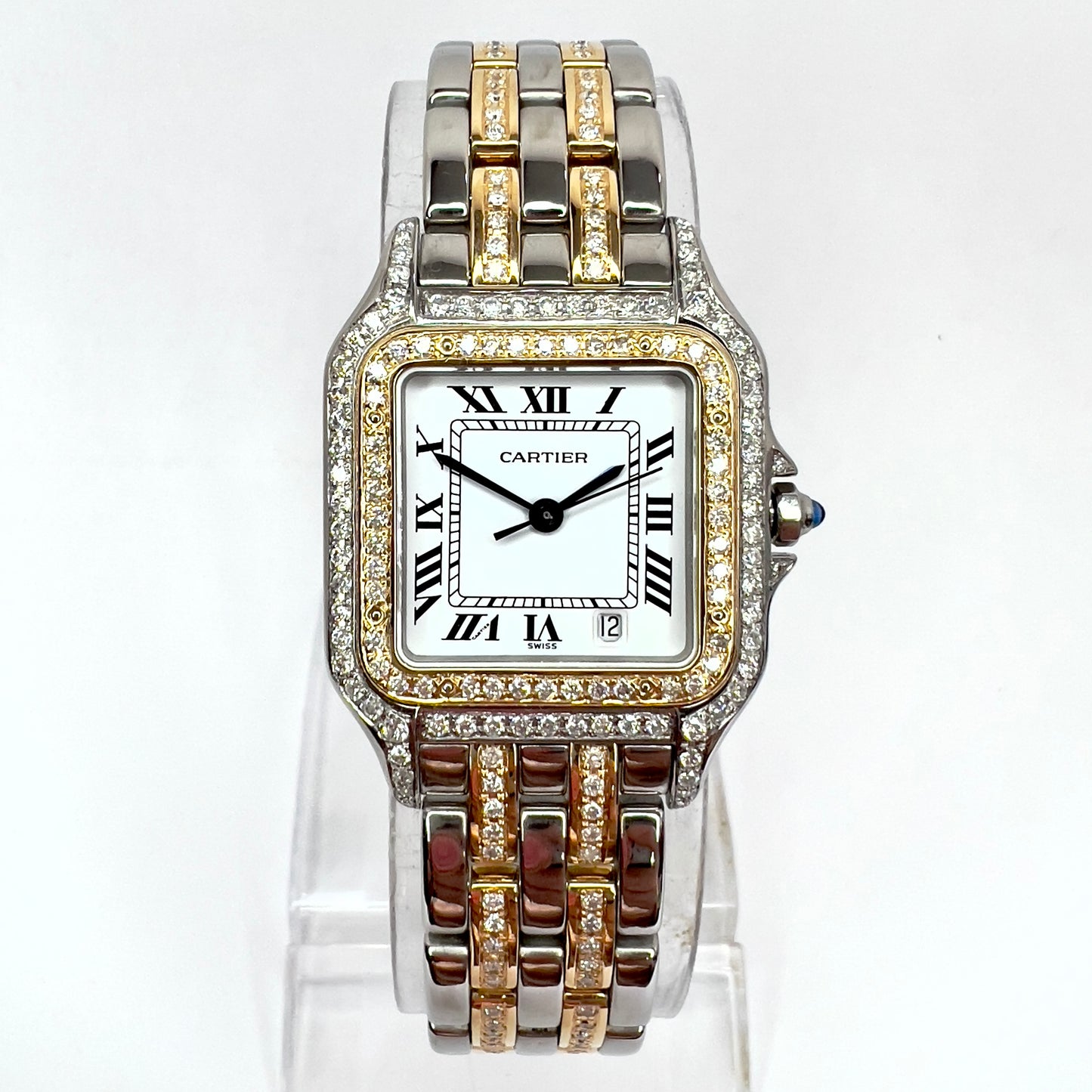 CARTIER PANTHERE Quartz 27mm 2 Row Gold 2.23TCW DIAMOND Watch