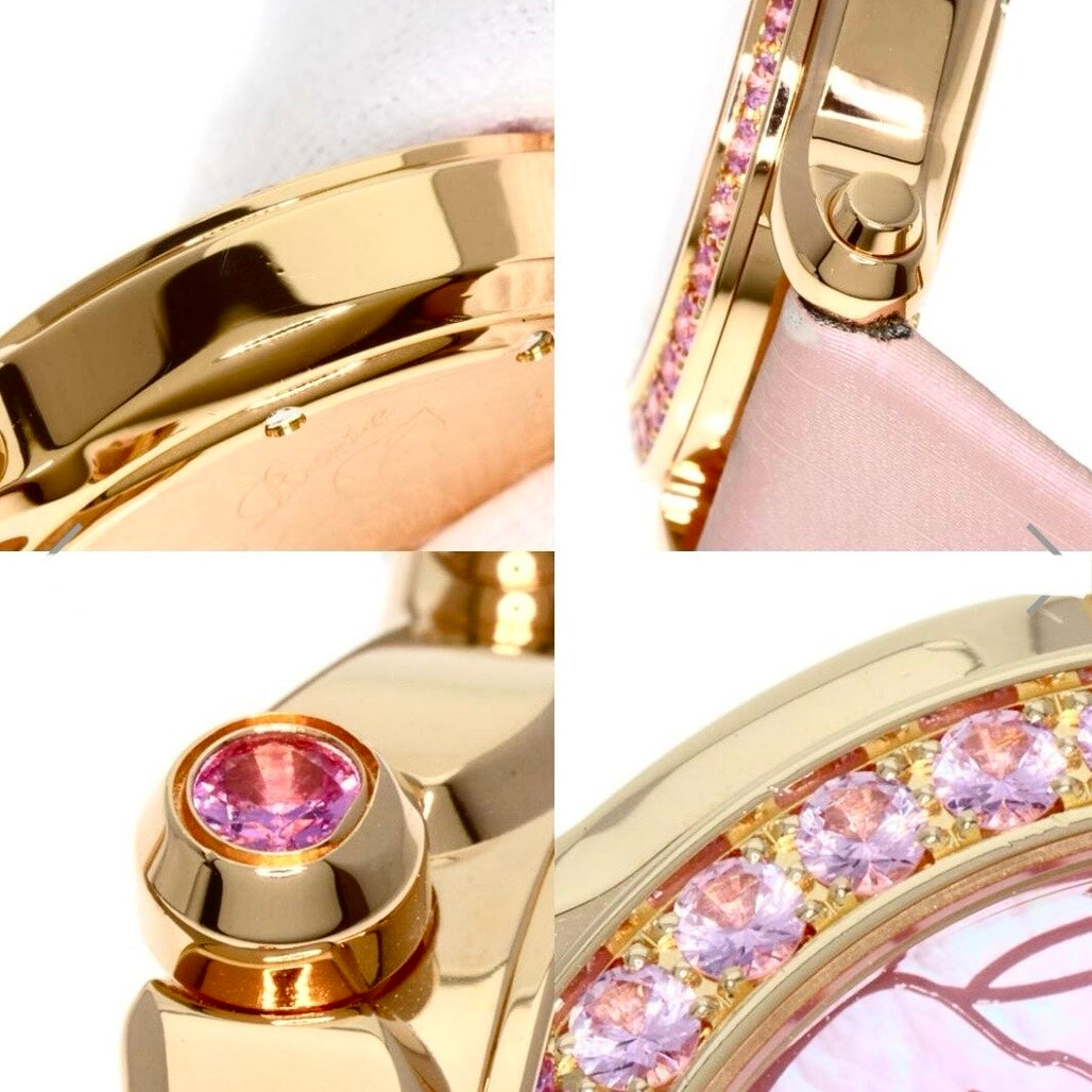 CHOPARD LMT Edition 100 Worldwide Quartz 36mm 18K Rose Gold Pink Sapphires and Diamonds Watch