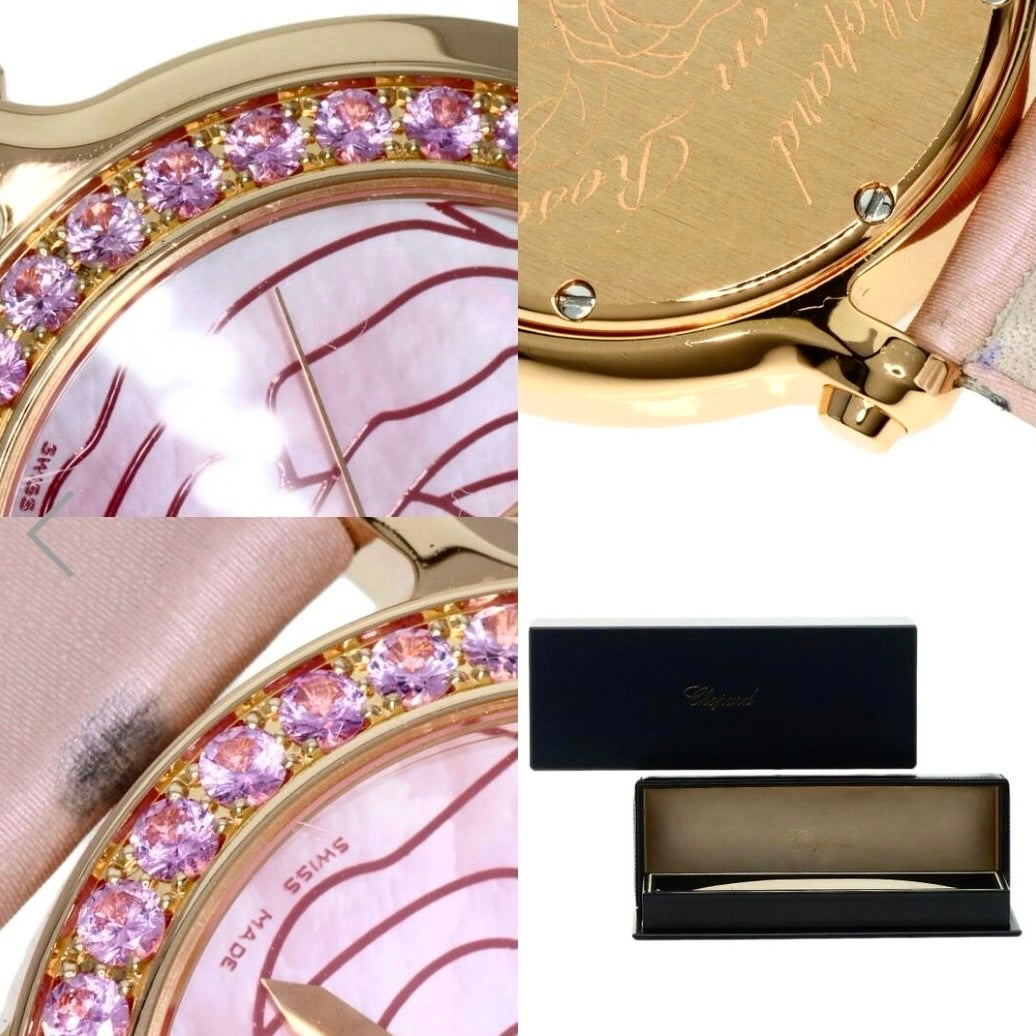 CHOPARD LMT Edition 100 Worldwide Quartz 36mm 18K Rose Gold Pink Sapphires and Diamonds Watch