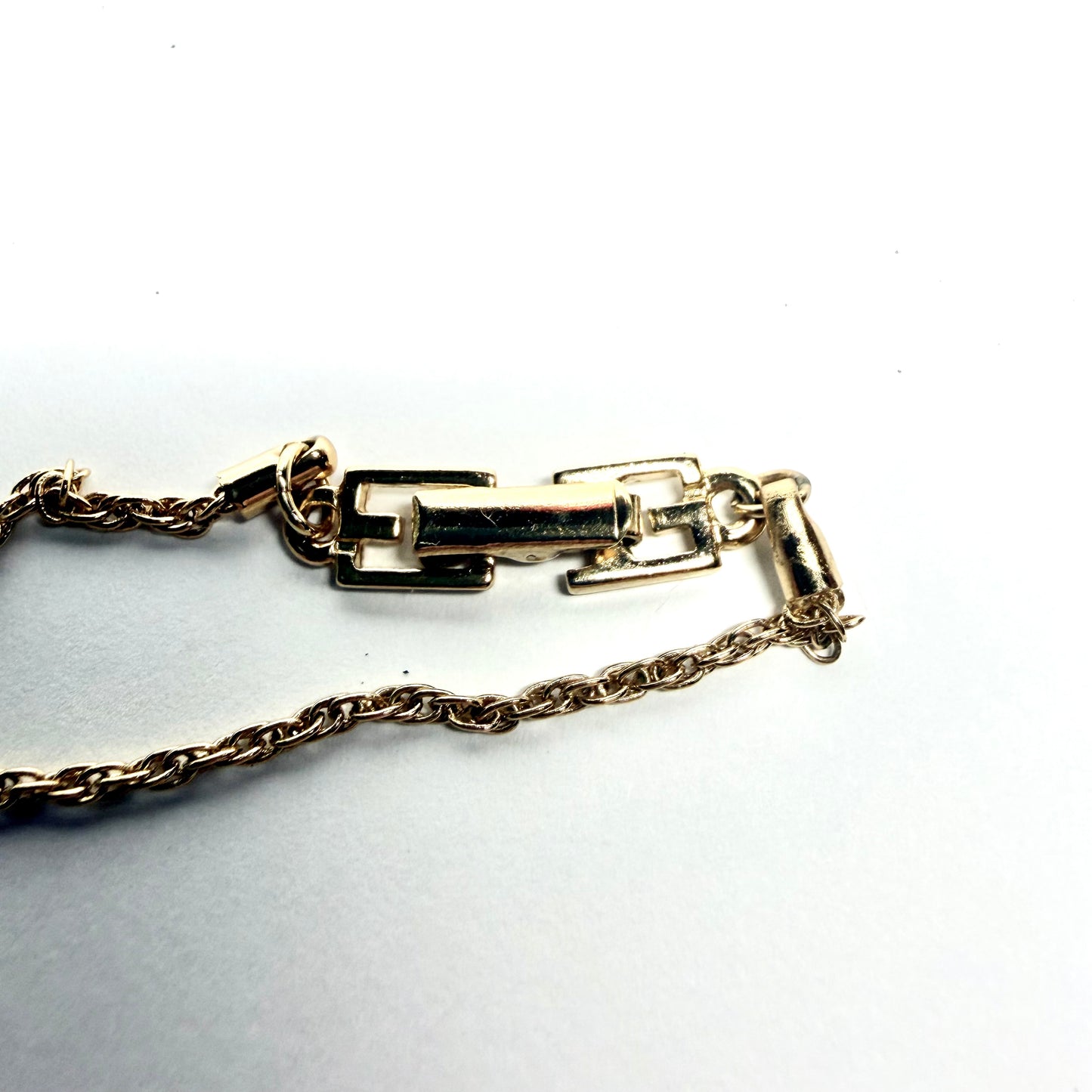 GIVENCHY Vintage G gold tone pendant necklace with Crystals Retail $420