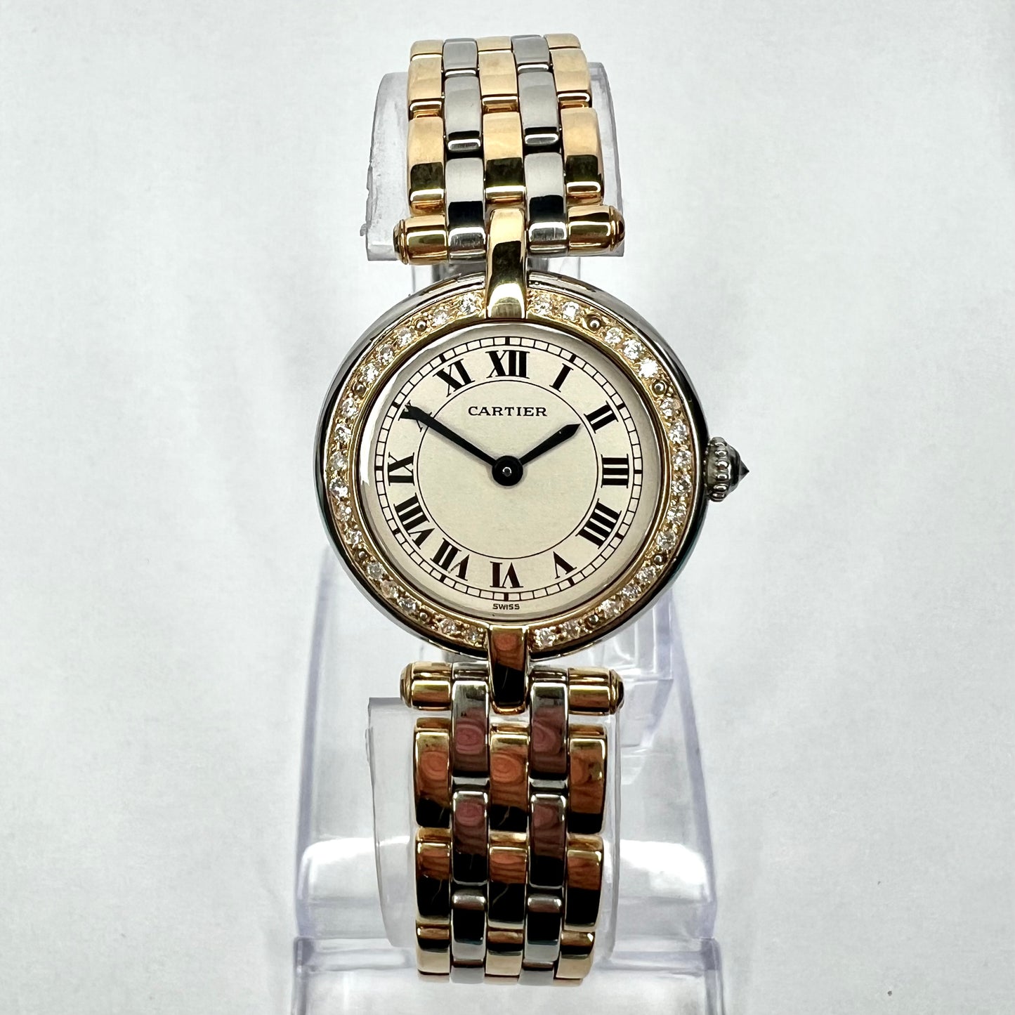 CARTIER PANTHERE VENDOME Quartz 24mm 3 Row Gold 0.80TCW Diamond Watch