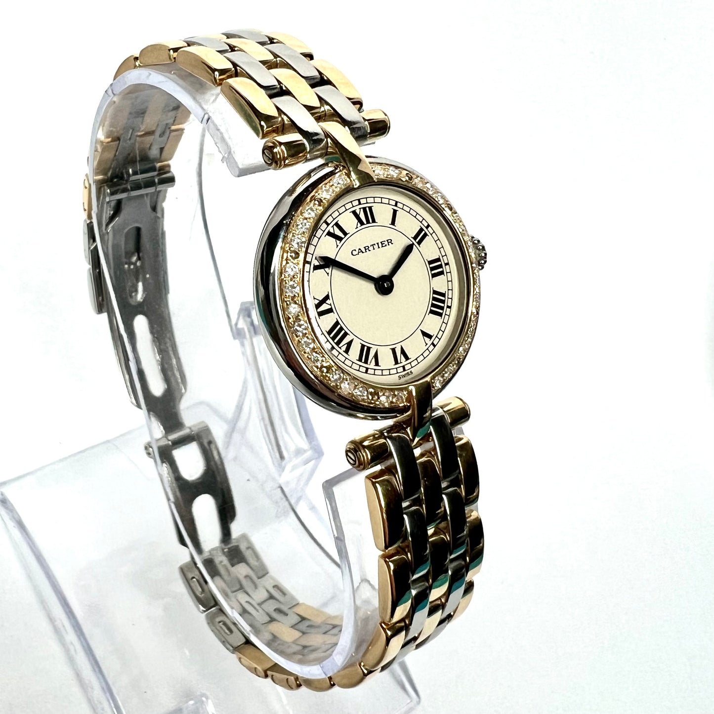 CARTIER PANTHERE VENDOME Quartz 24mm 3 Row Gold 0.80TCW Diamond Watch