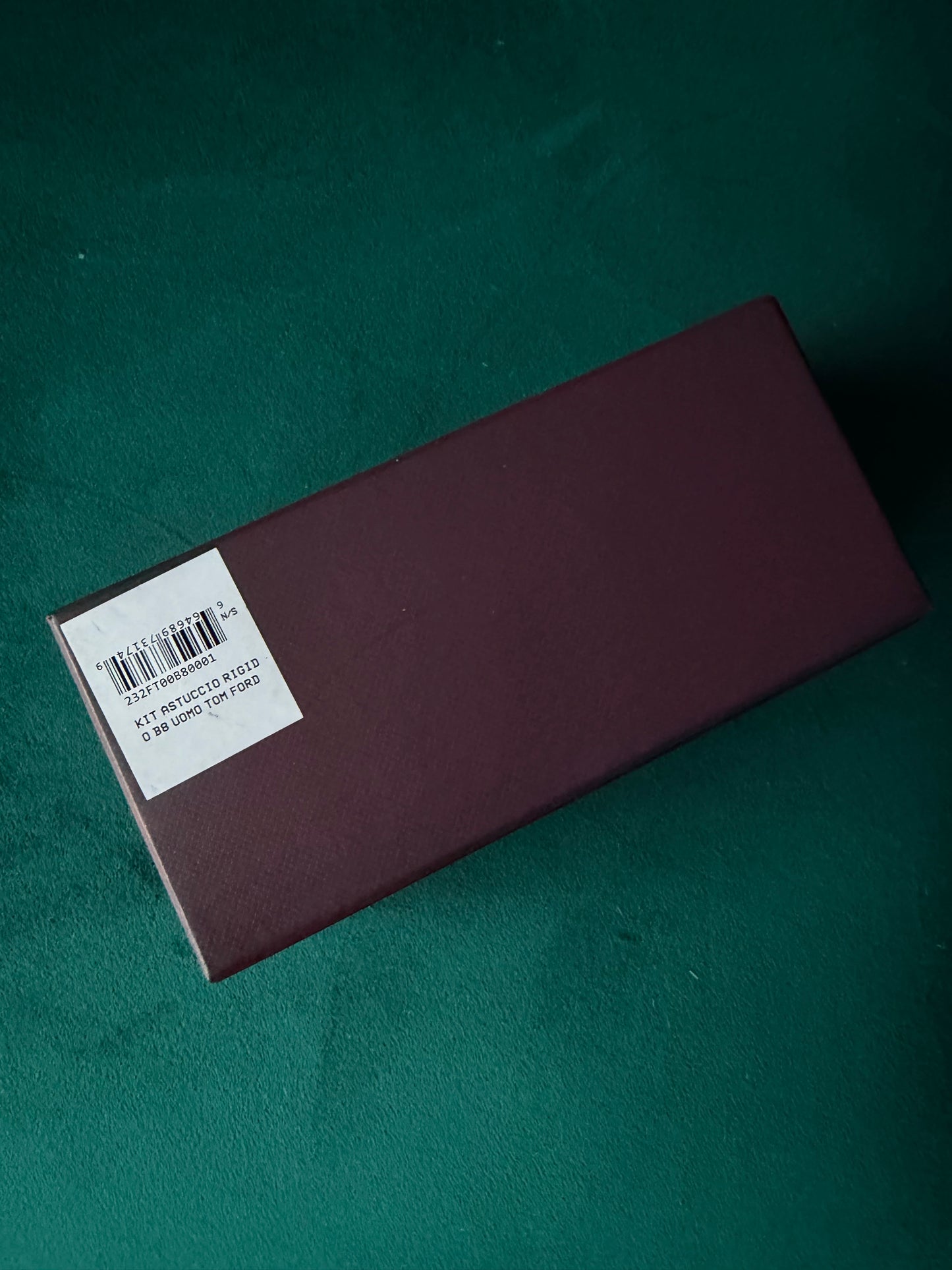 TOM FORD Textured Burgundy sunglasses box with booklet in envelope