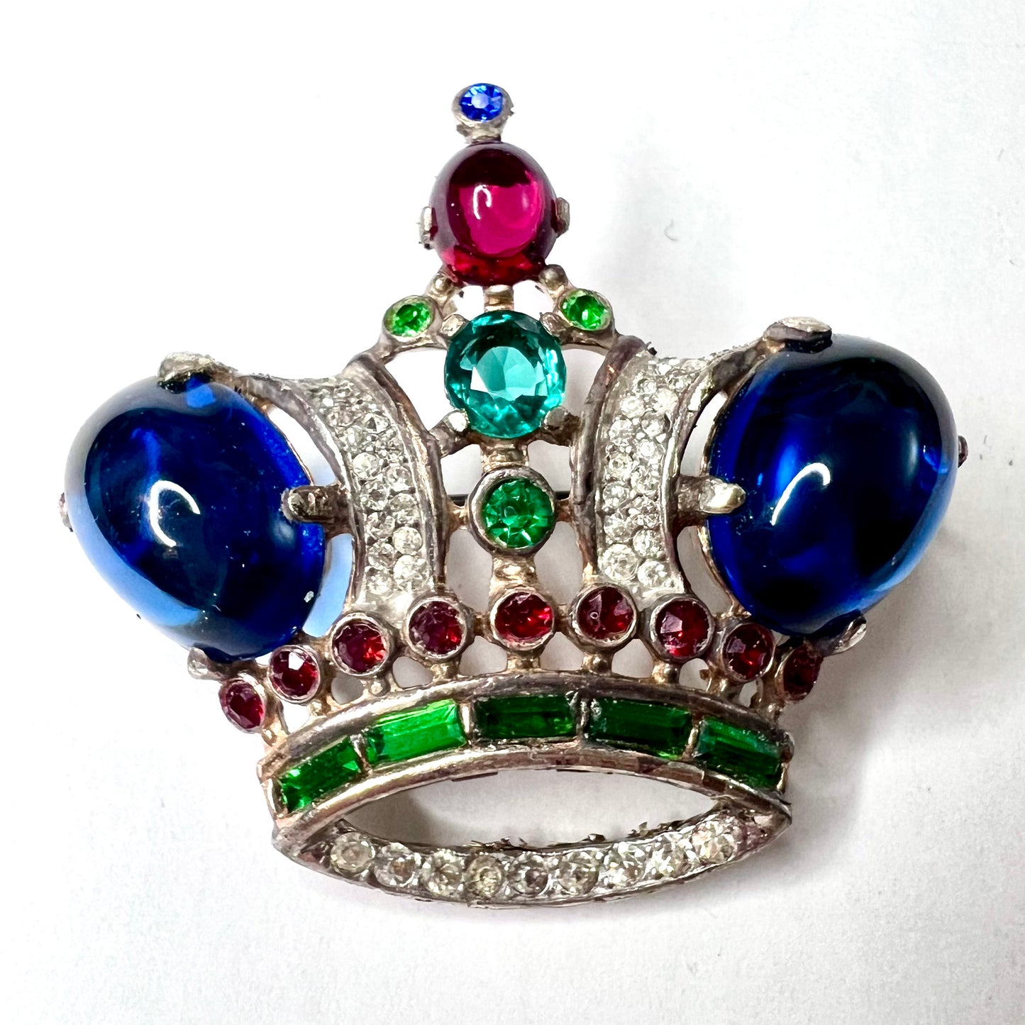 TRIFARI Gold Tone 925 Sterling Silver Crown Brooch 49.5x46mm 22.65g