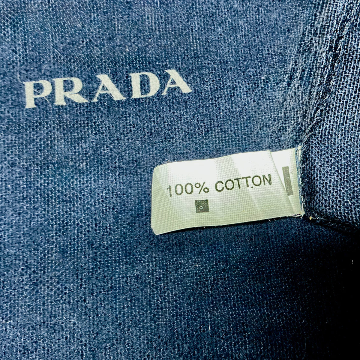 PRADA Soft 100% Cotton Flannel Navy Blue Drawstring Dust Bag 10x8.25”