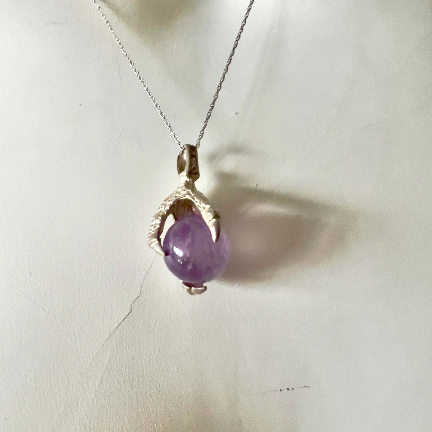 925 Sterling Silver Genuine Amethyst Necklace 28 inches long