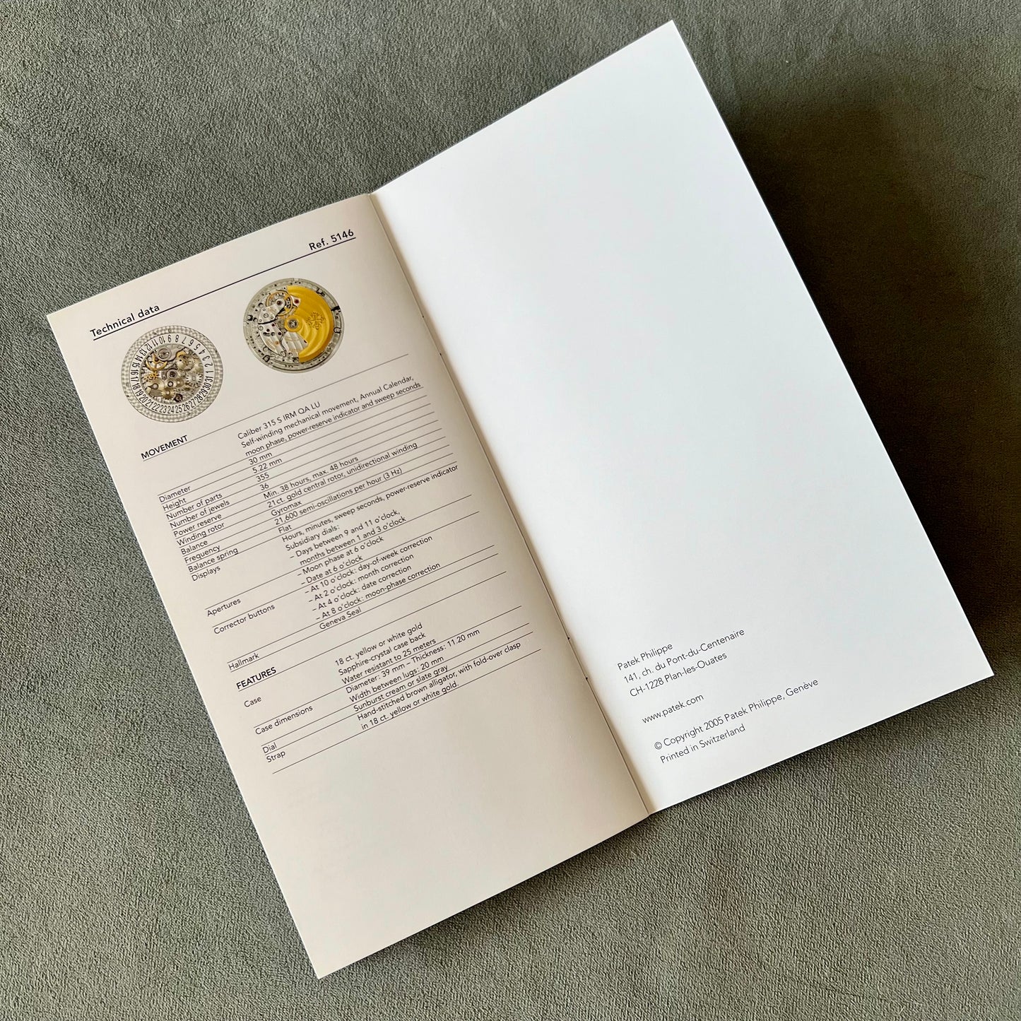 PATEK PHILIPPE Annual Calendar Booklet Ref. 5146, Ref. 4936 English