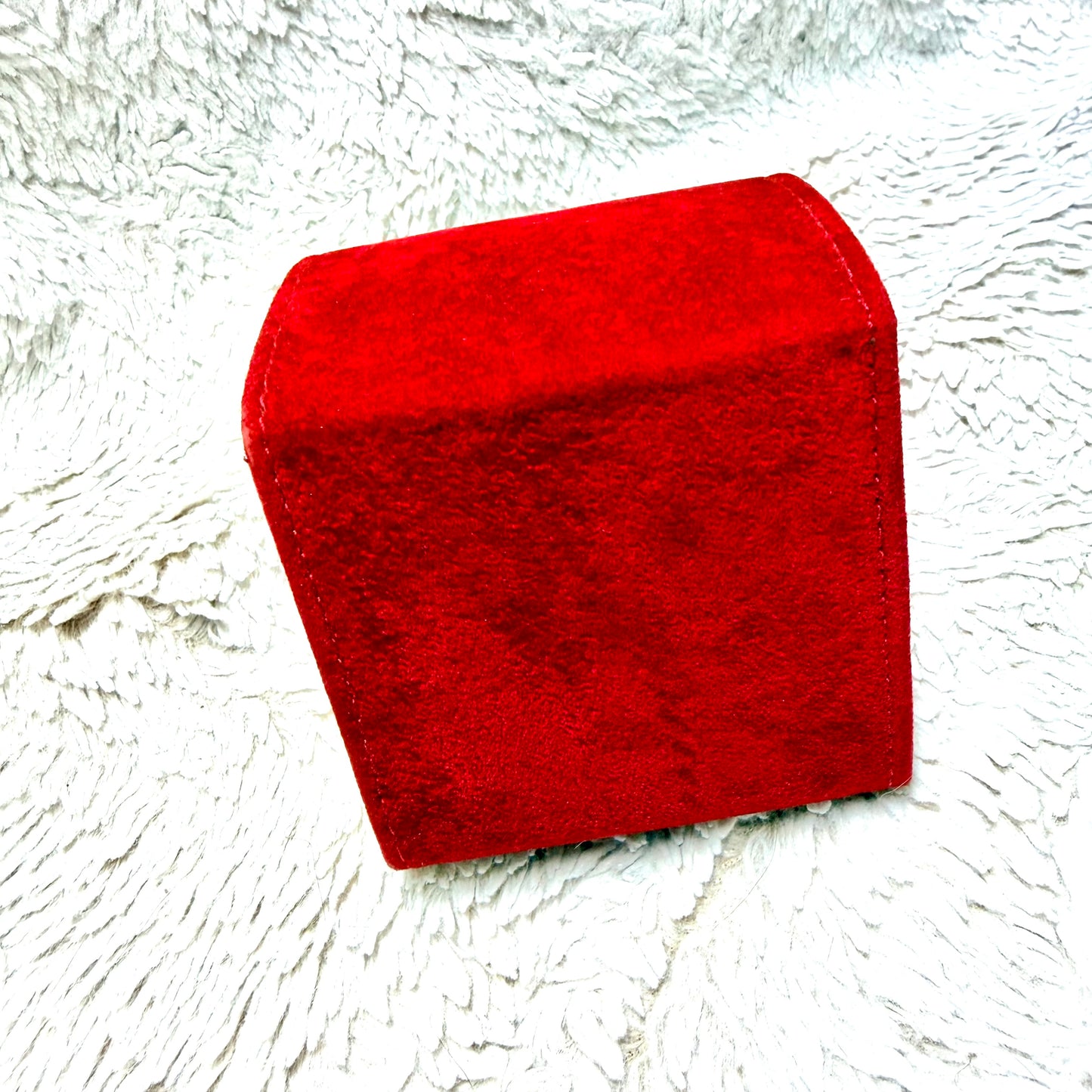 CARTIER Red Faux Suede Jewelry/Watch Travel Case/Pouch with Pillow 3x3x2.75 inches
