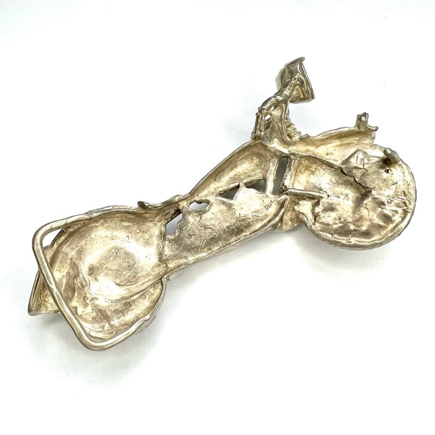 Motorcycle Belt Buckle Sterling Silver 4.60x2.25 inches 116.79g