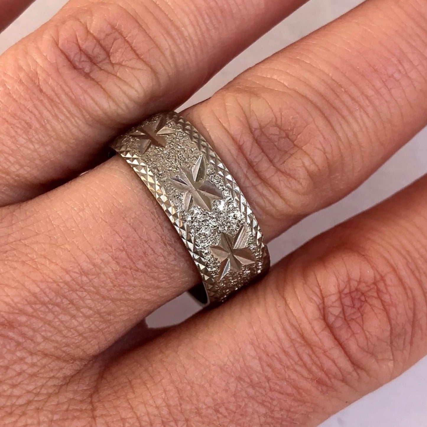 Silver Tone Unisex Band Ring Size 10