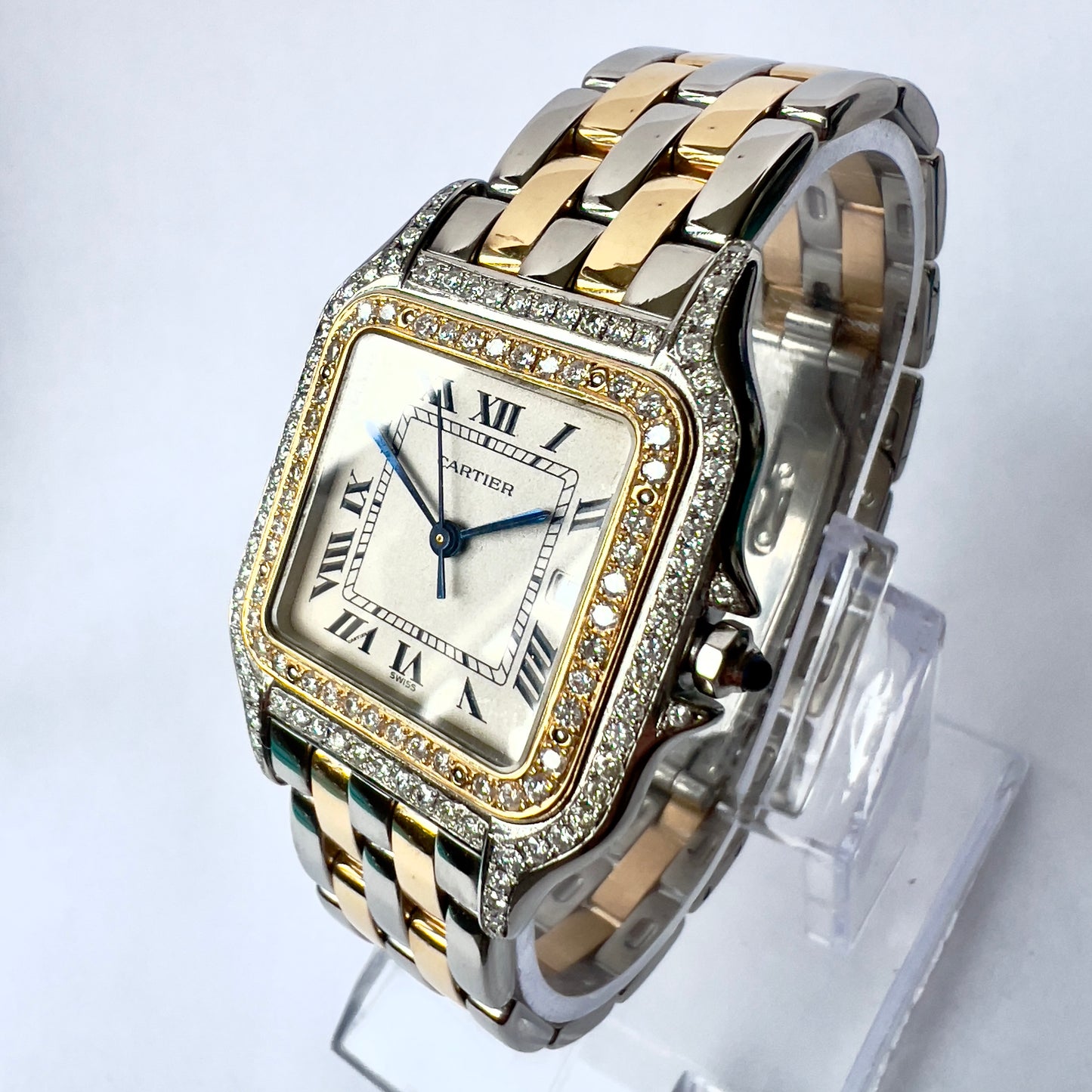 CARTIER PANTHERE Quartz 29mm 2 Row Gold 1.25TCW DIAMOND Watch