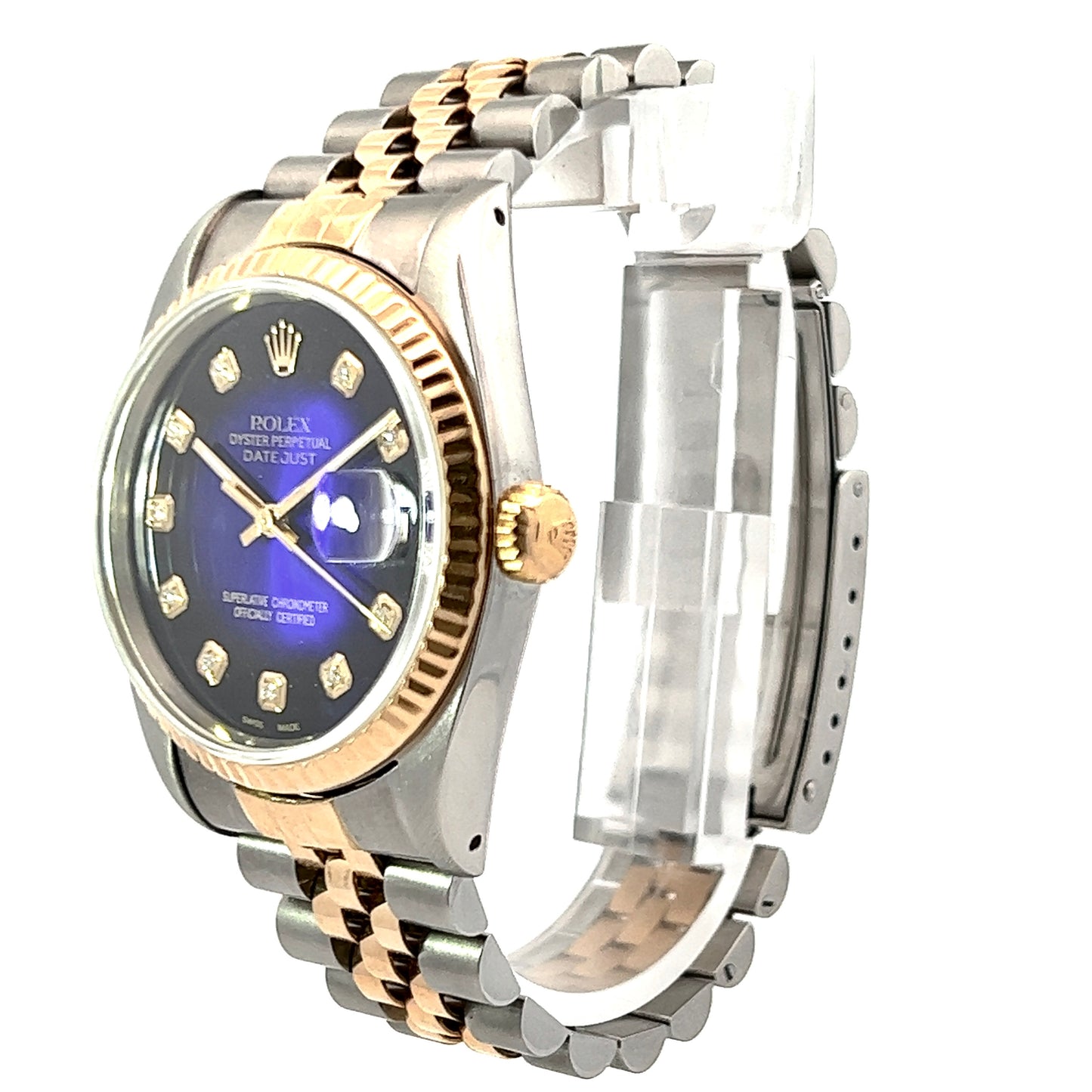 ROLEX Oyster Perpetual DATEJUST Automatic 36mm 2 Tone Diamond Watch