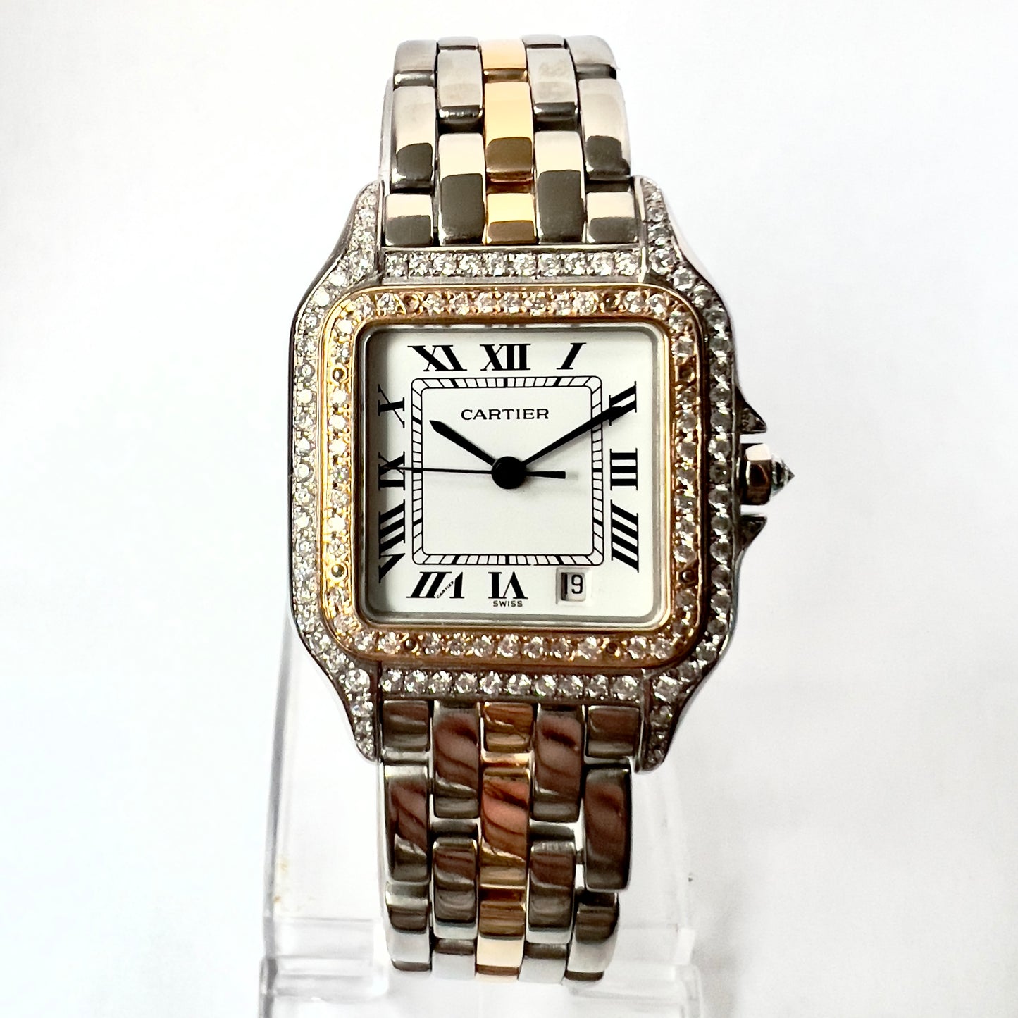 CARTIER PANTHERE Quartz 27mm 1 Row Gold 1.27TCW DIAMOND Watch