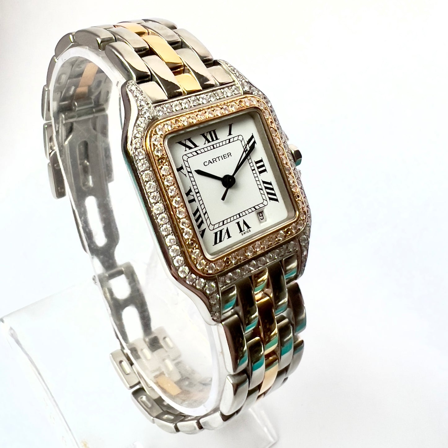 CARTIER PANTHERE Quartz 27mm 1 Row Gold 1.27TCW DIAMOND Watch
