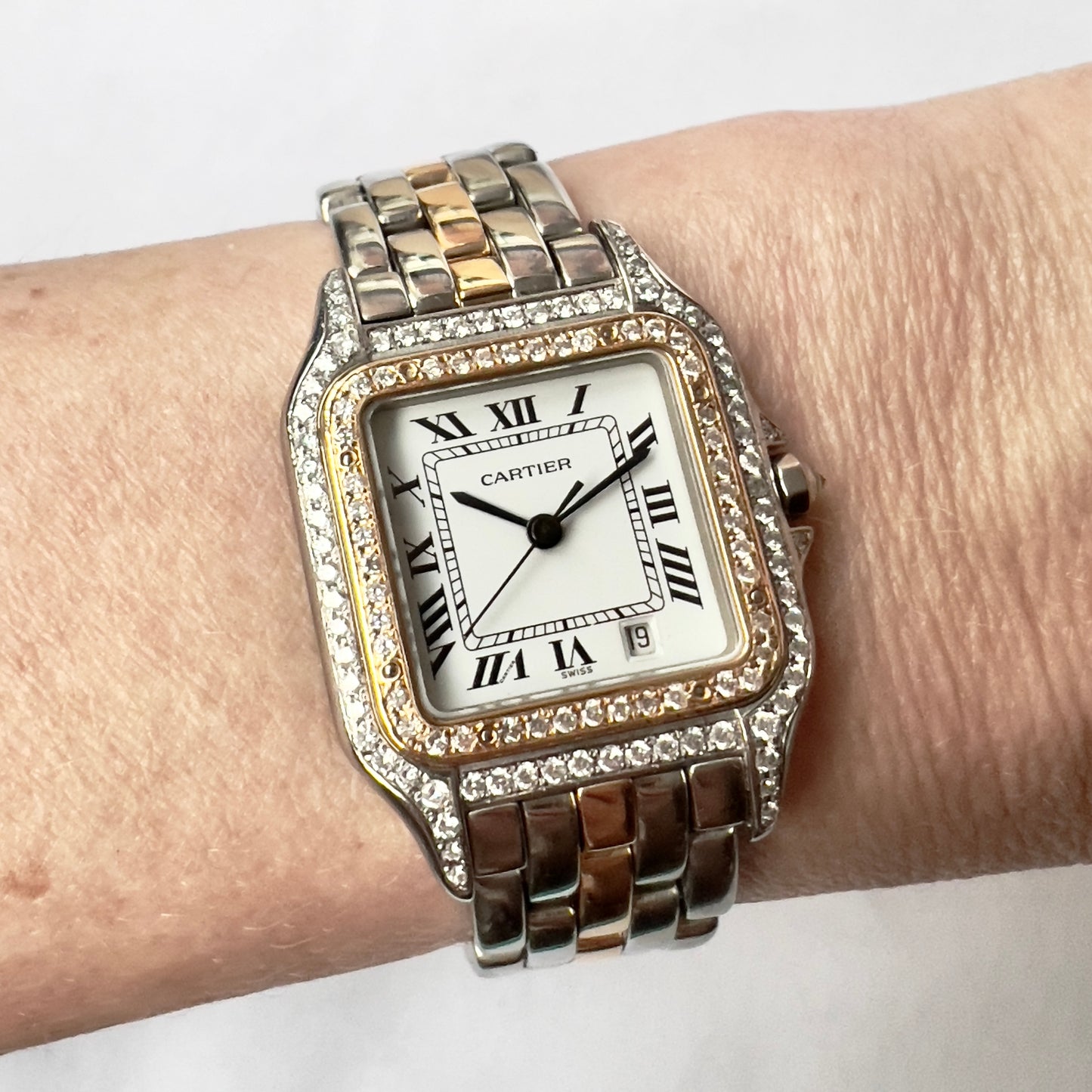 CARTIER PANTHERE Quartz 27mm 1 Row Gold 1.27TCW DIAMOND Watch