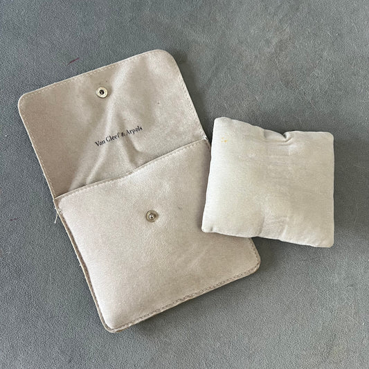 VAN CLEEF @ ARPELS Gray Velvet Travel Pouch with Pillow 5.5x5 inches