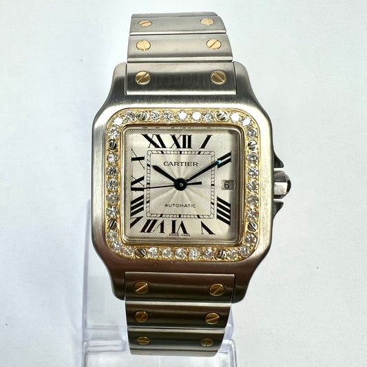 CARTIER SANTOS GALBEE 29mm Automatic 2 Tone 0.75TCW DIAMOND Watch
 NEW Model
