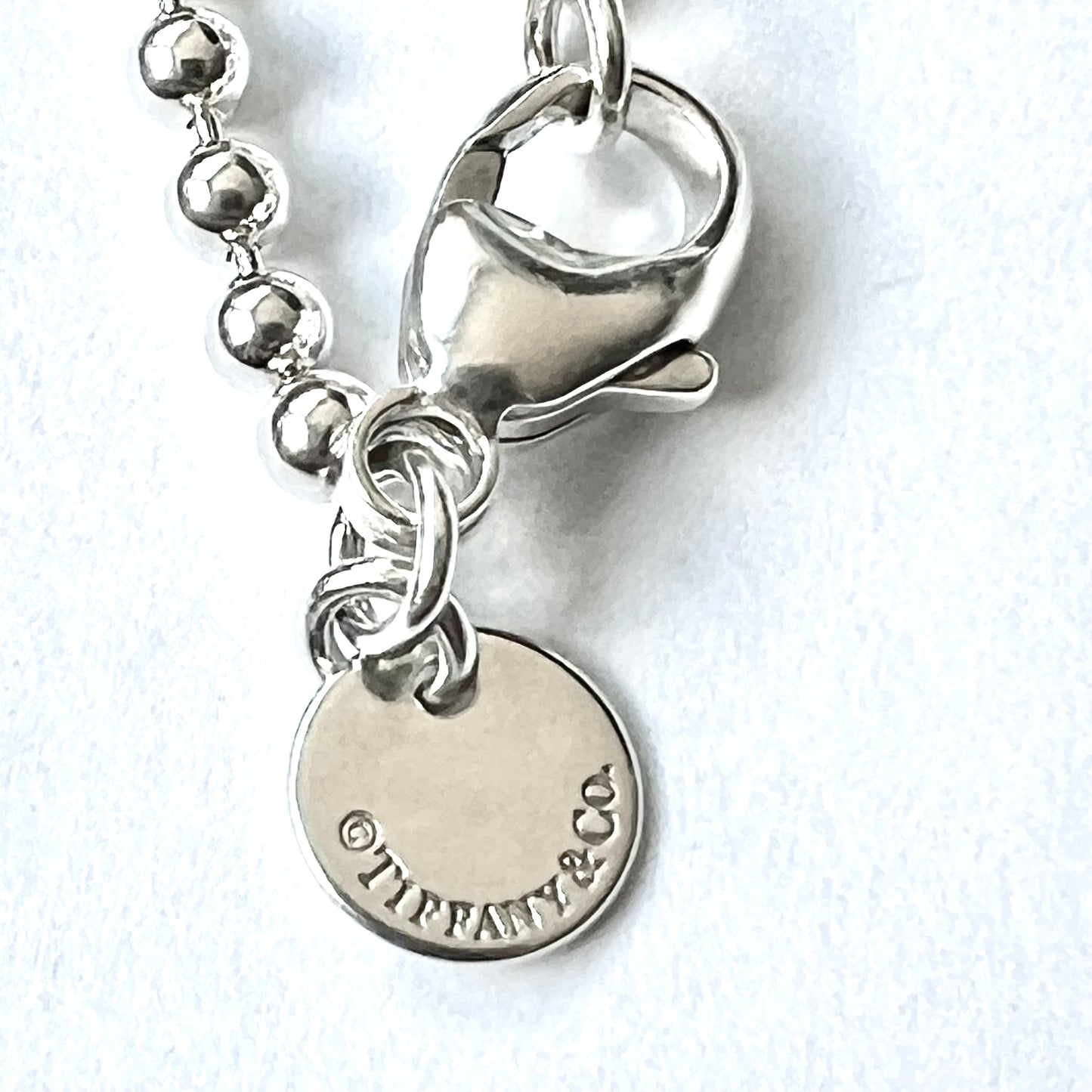 TIFFANY & CO. 925 Sterling Silver Diamond Key Pendant Necklace
