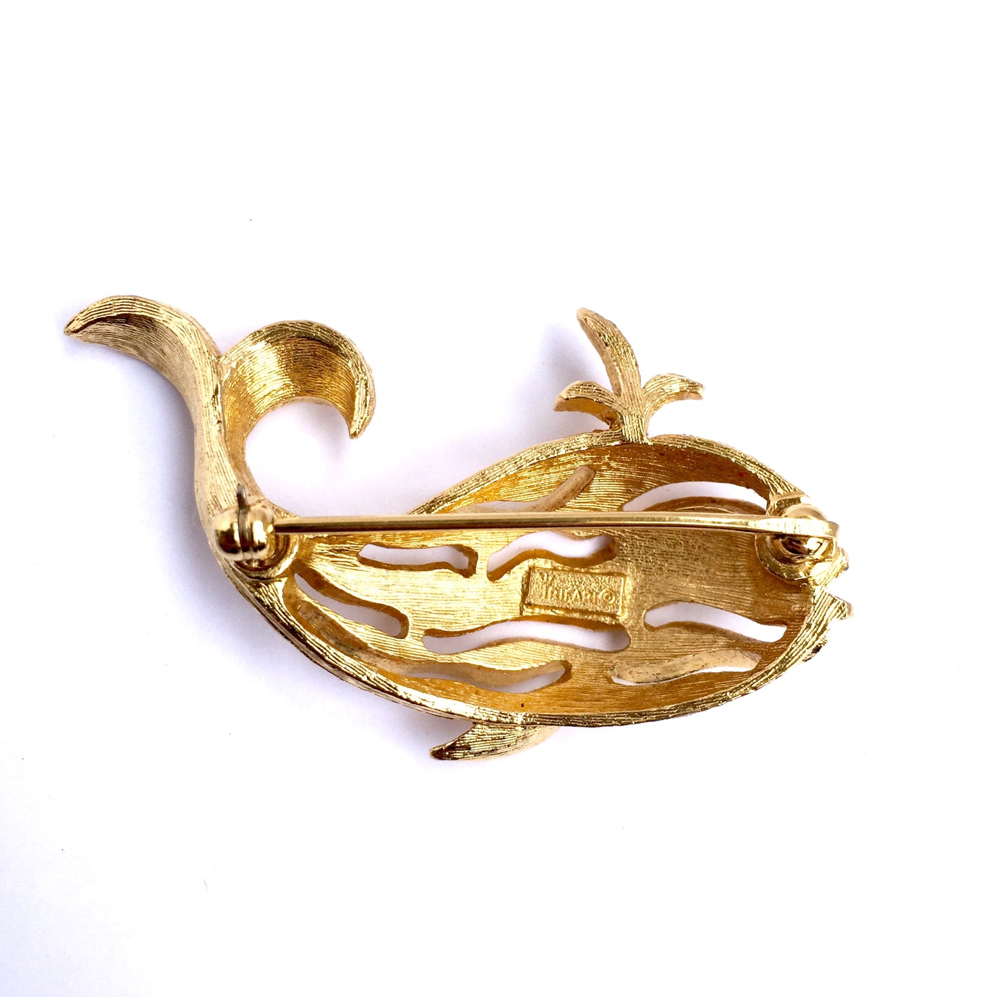 TRIFARI Gold Tone Whale Brooch