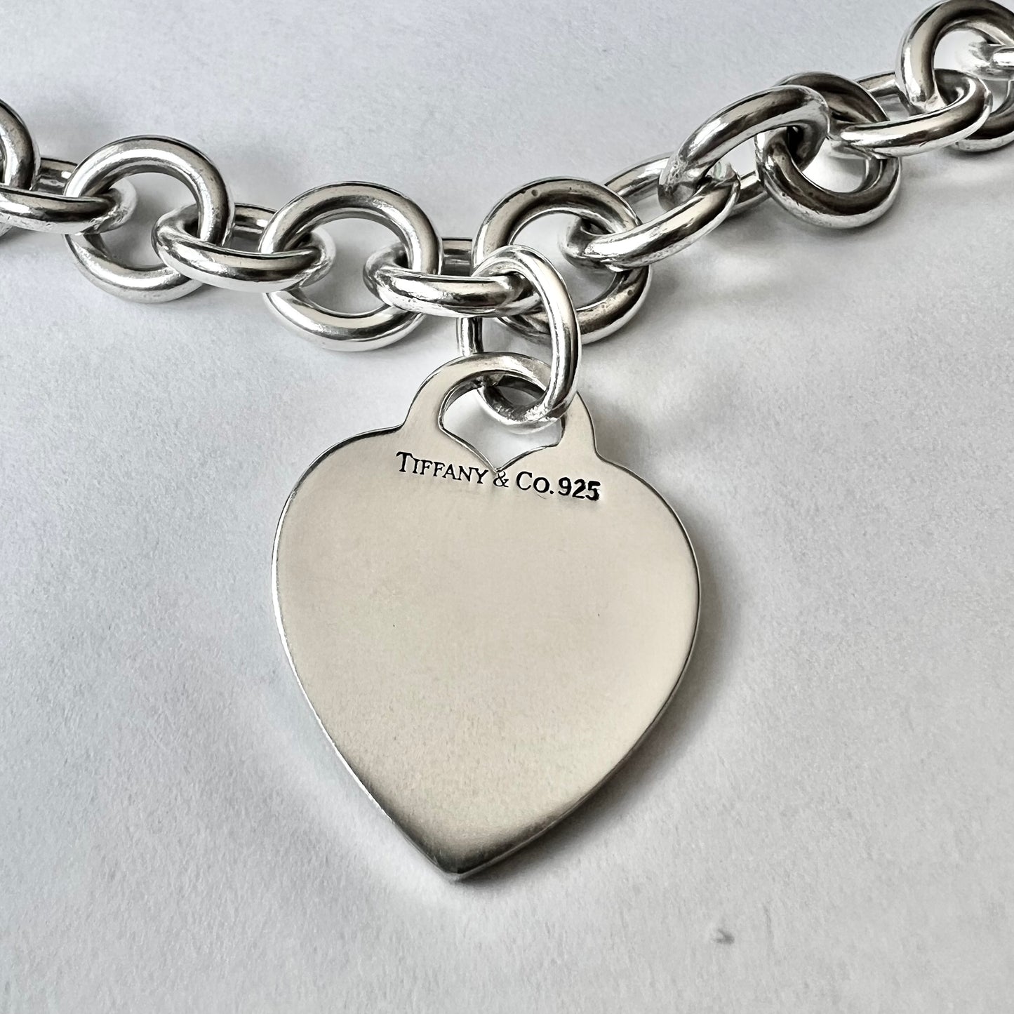 TIFFANY & CO. 925 Sterling Silver Heart Pendant Necklace