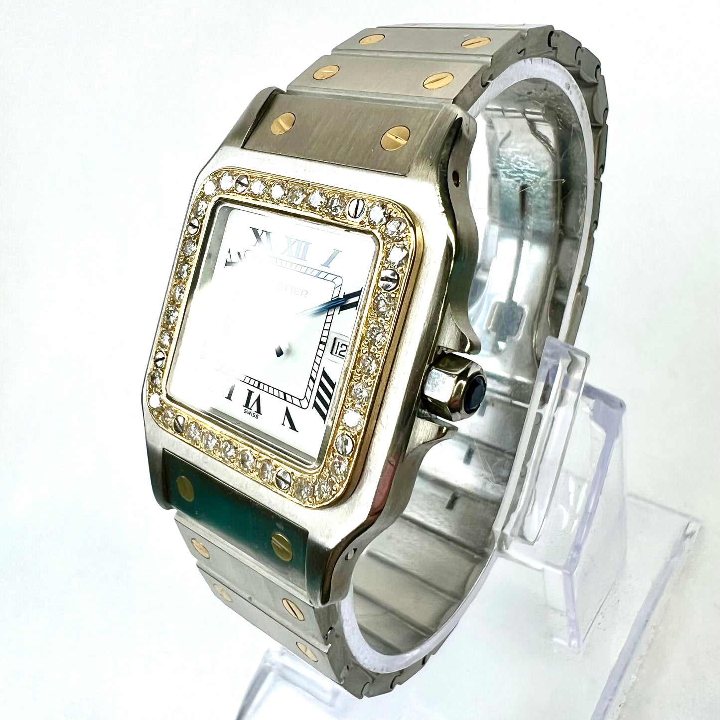 CARTIER SANTOS GALBEE 29mm Automatic 2 Tone 0.94TCW DIAMOND Watch