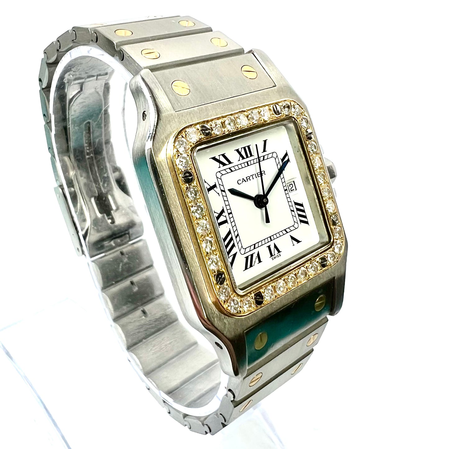 CARTIER SANTOS GALBEE 29mm Automatic 2 Tone 0.94TCW DIAMOND Watch