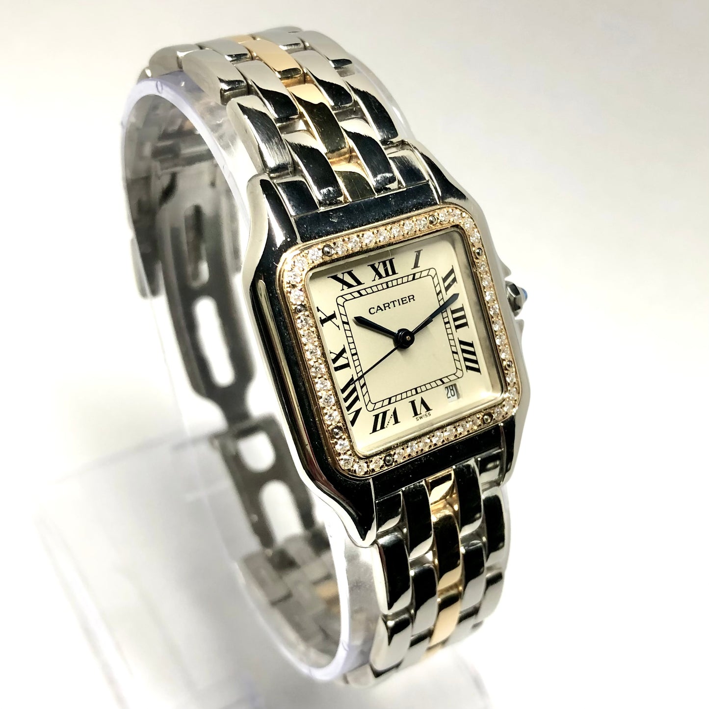 CARTIER PANTHERE Quartz 27mm 1 Row Gold 0.41TCW DIAMOND Watch
