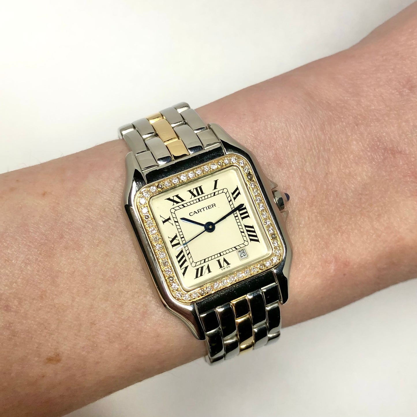 CARTIER PANTHERE Quartz 27mm 1 Row Gold 0.41TCW DIAMOND Watch