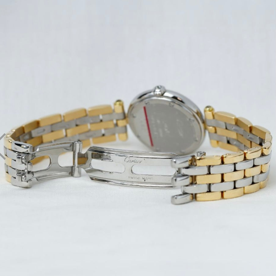CARTIER PANTHERE VENDOME 24mm Quartz 3 Row Gold 0.30TCW Diamond Watch