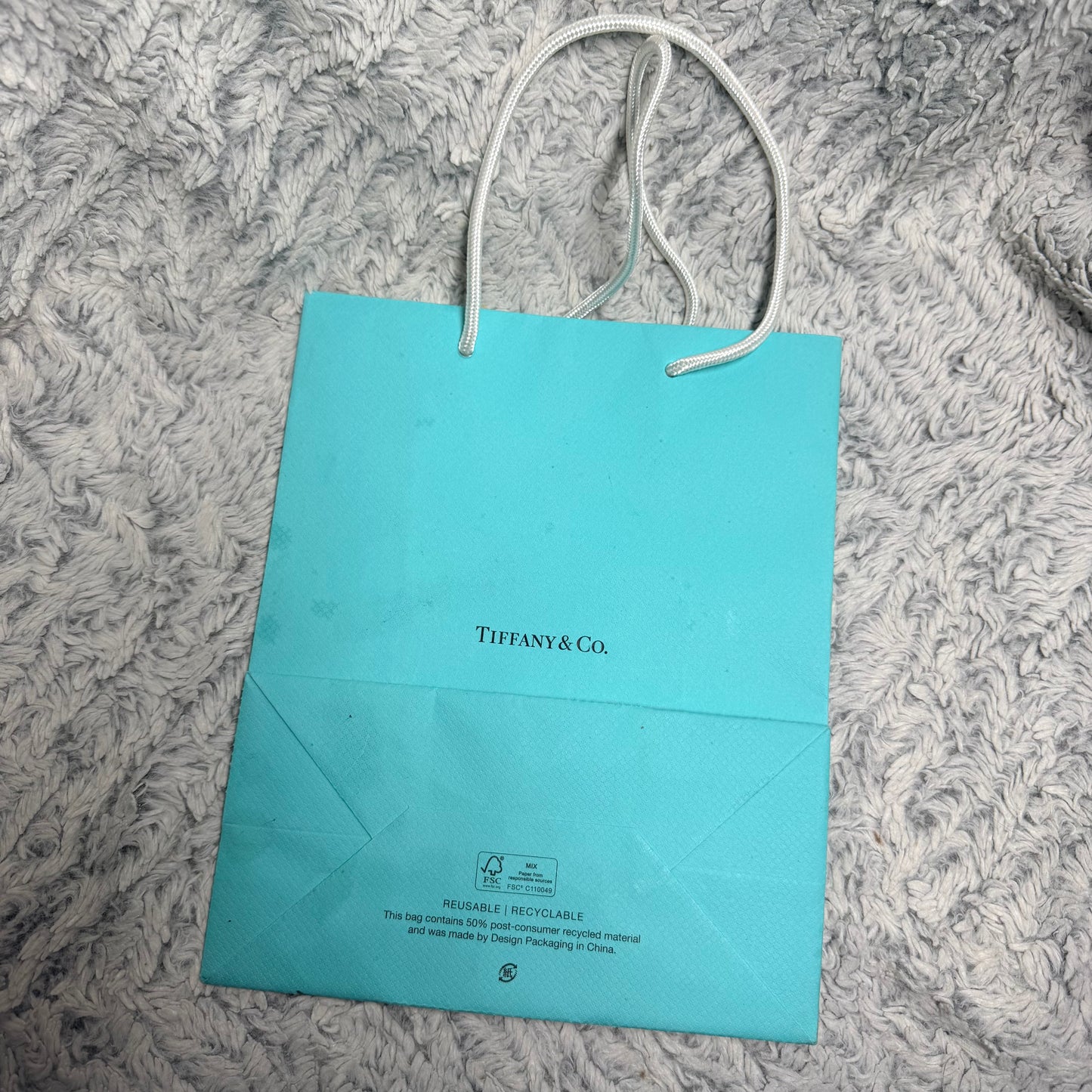 TIFFANY & CO. Jewerly Pouch 3.75x2.80” + Box 3.75x3x1.40” + NEW Original Ribbon + Card + Shopping Bag 9.75x8x4”