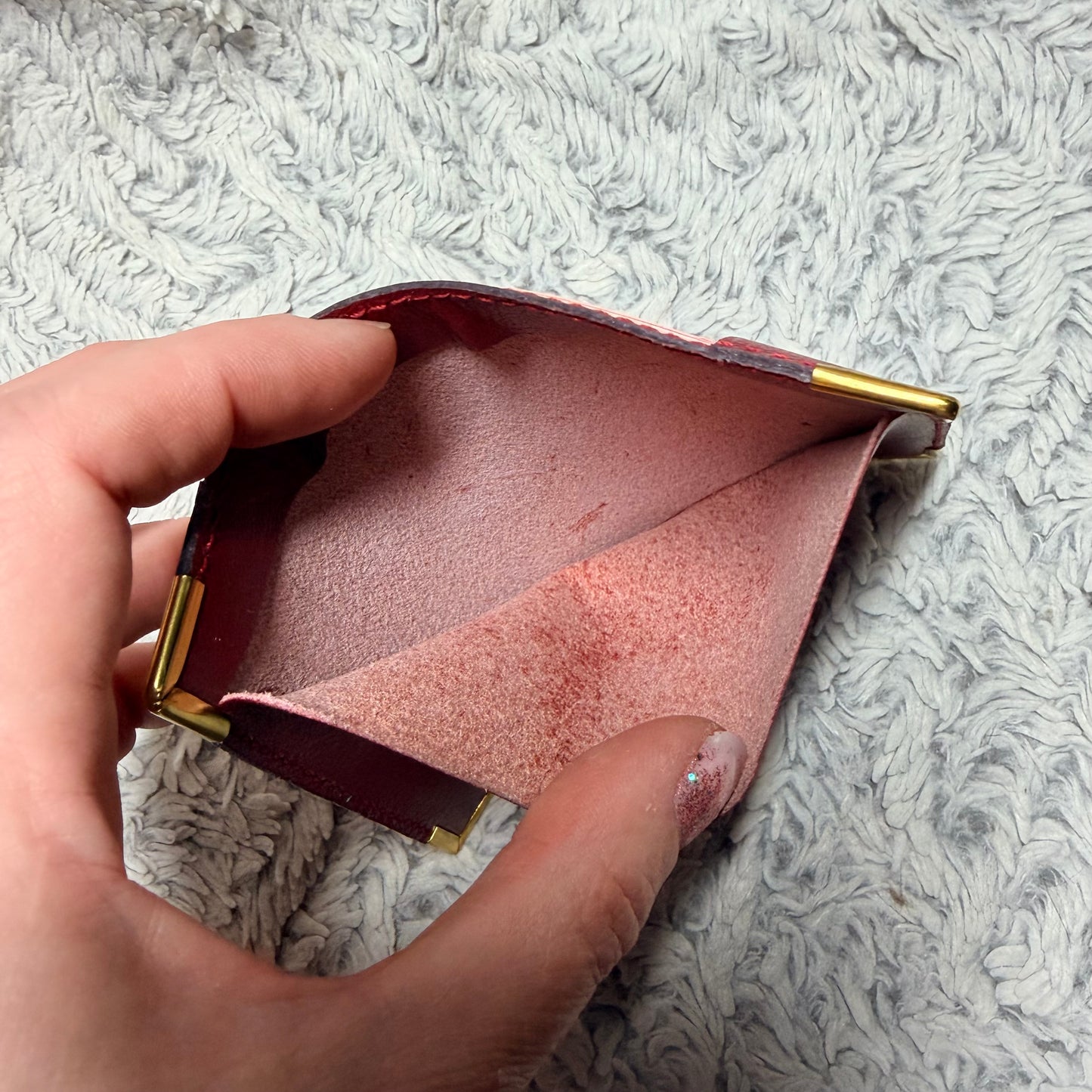 ROLEX Red Genuine Leather Notebook/Card Holder with Pages 5.25x4 inches