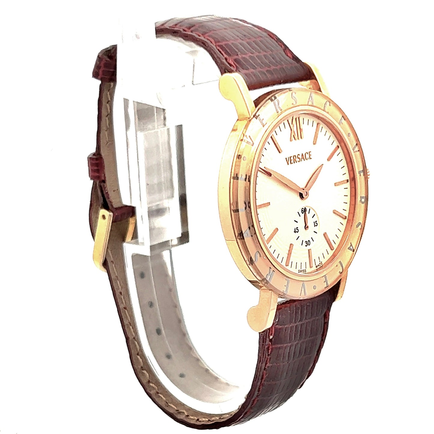 VERSACE Manual Winding 40mm 18K Yellow Gold Watch Skeleton Backcase