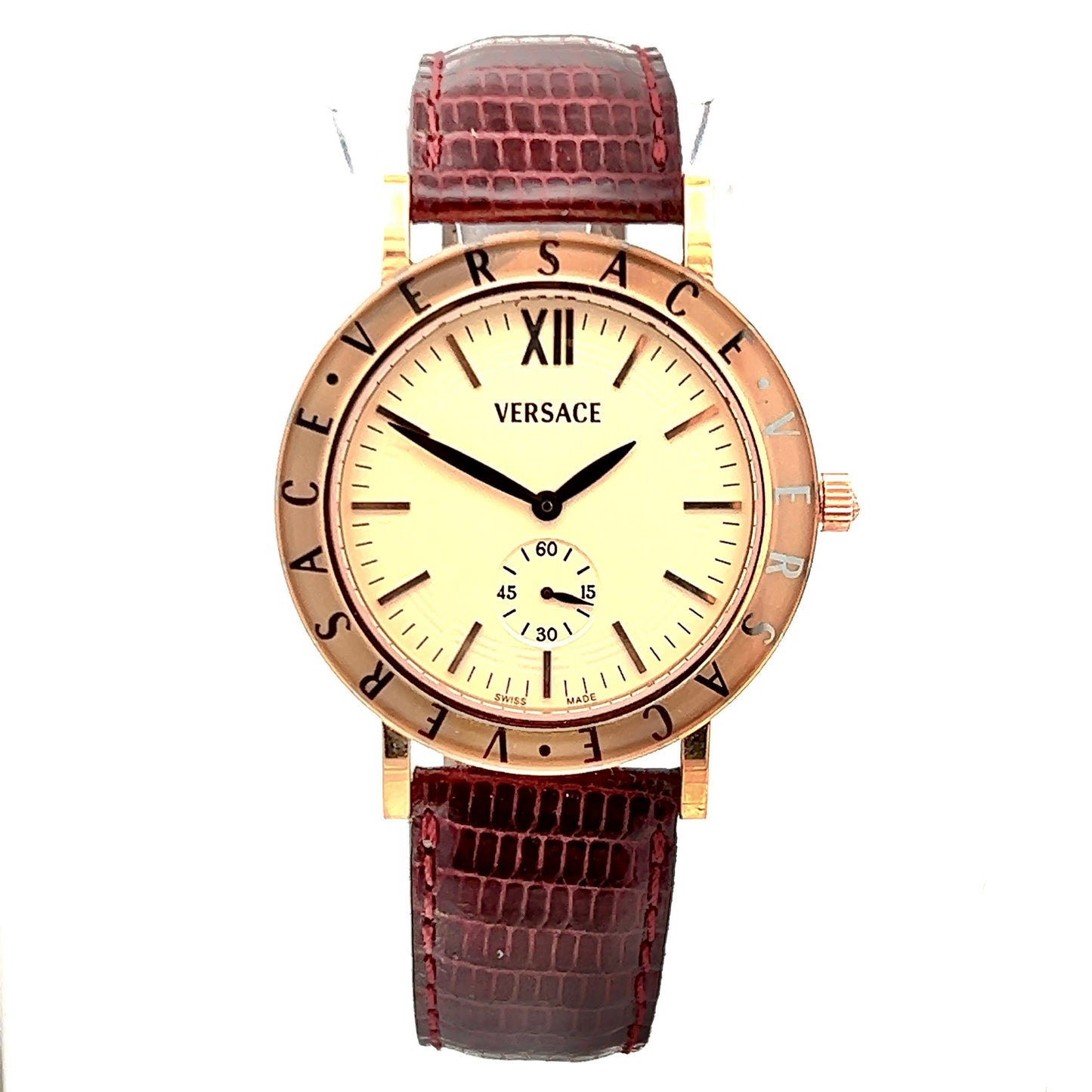 VERSACE Manual Winding 40mm 18K Yellow Gold Watch Skeleton Backcase