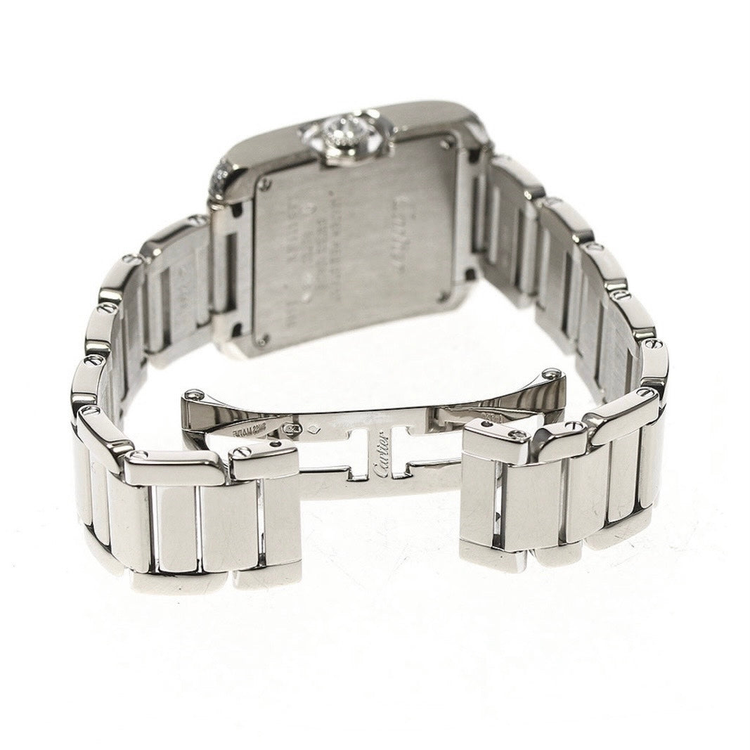 CARTIER TANK ANGLAISE Quartz 23mm Steel ~1+TCW DIAMOND Watch