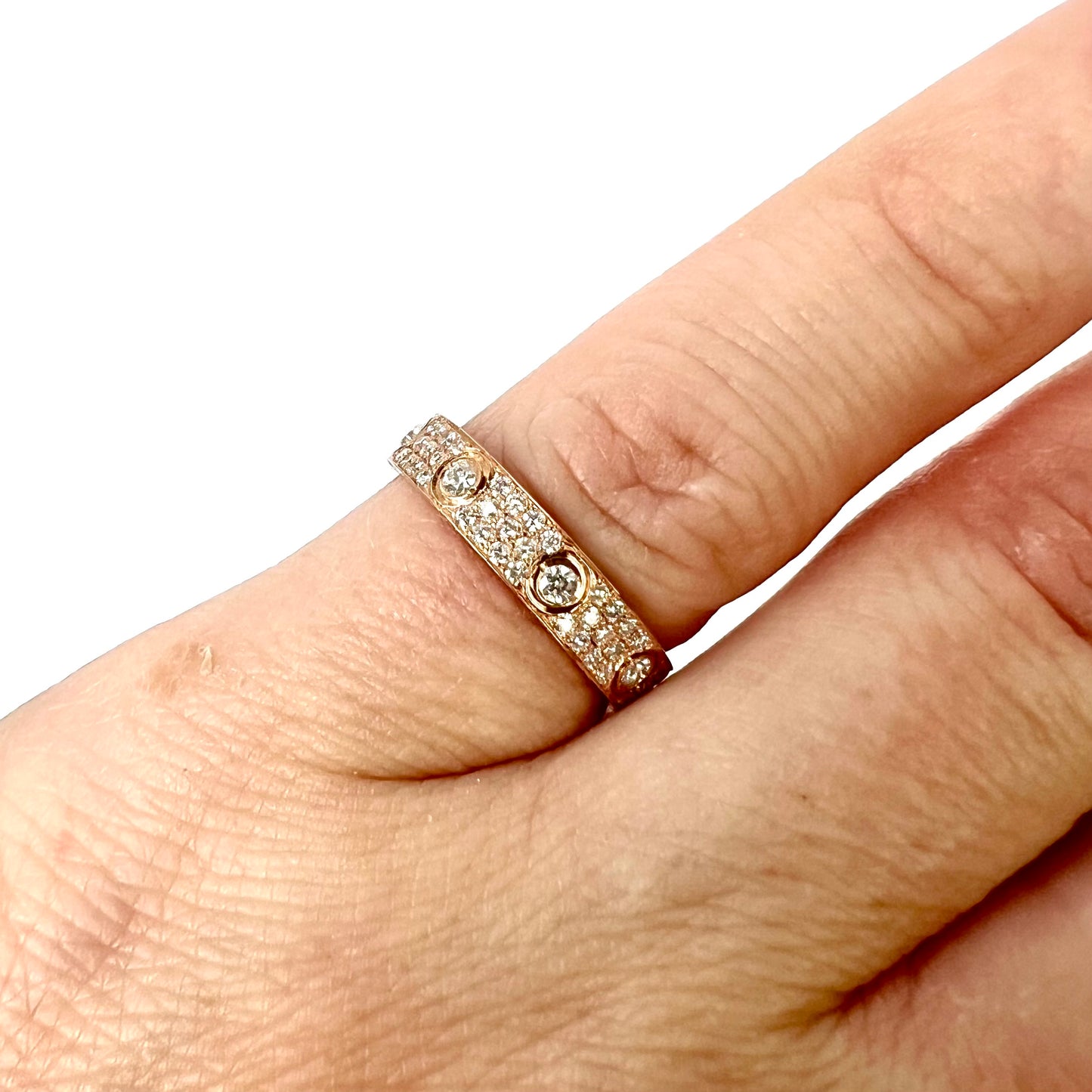 CARTIER LOVE 3.6mm 0.64TCW Diamond Yellow Gold Band Ring