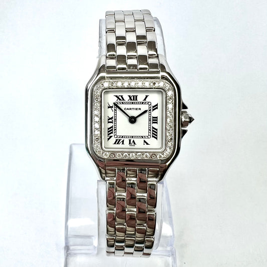 CARTIER PANTHERE Quartz 23mm 18K White Gold 0.35TCW DIAMOND Watch