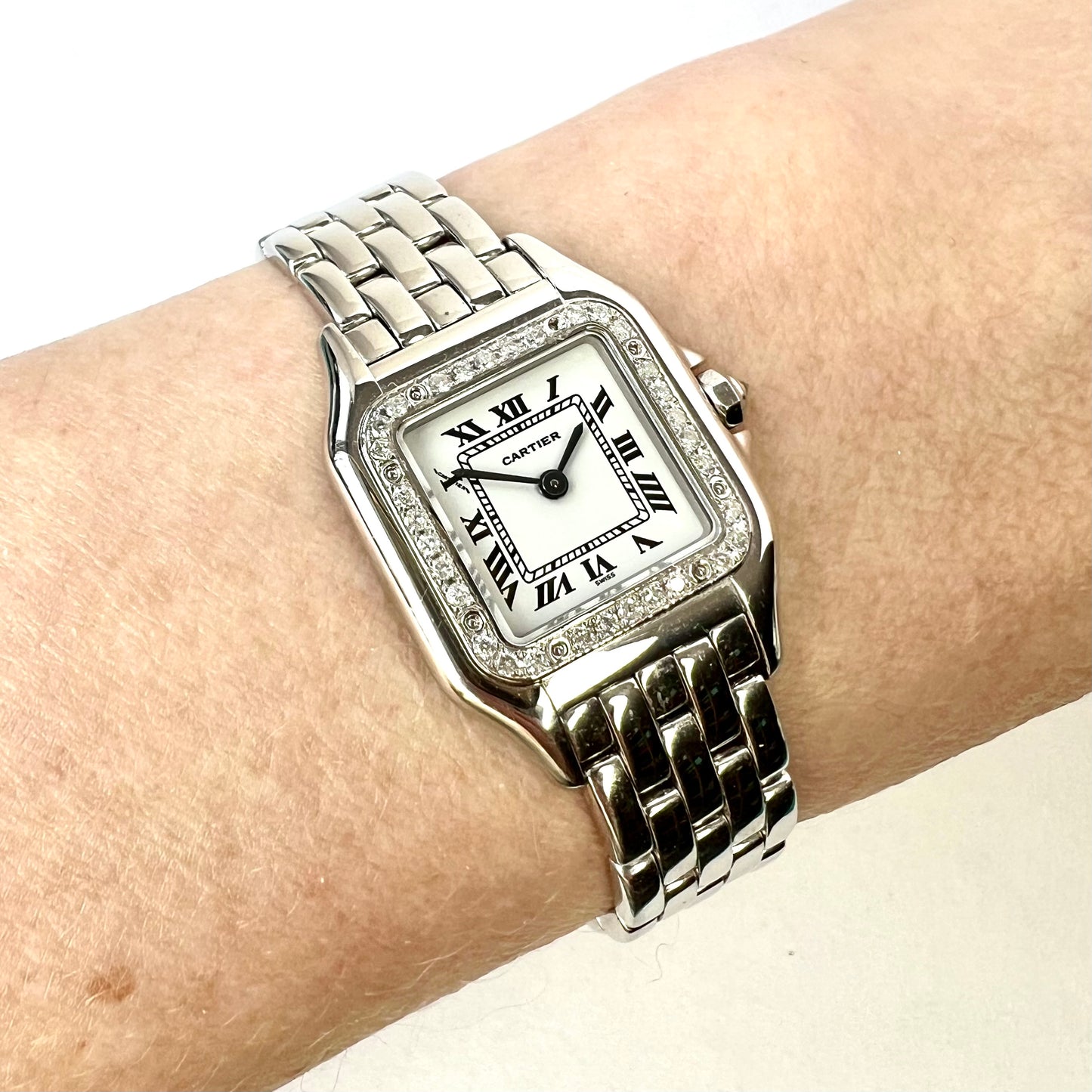 CARTIER PANTHERE Quartz 23mm 18K White Gold 0.35TCW DIAMOND Watch