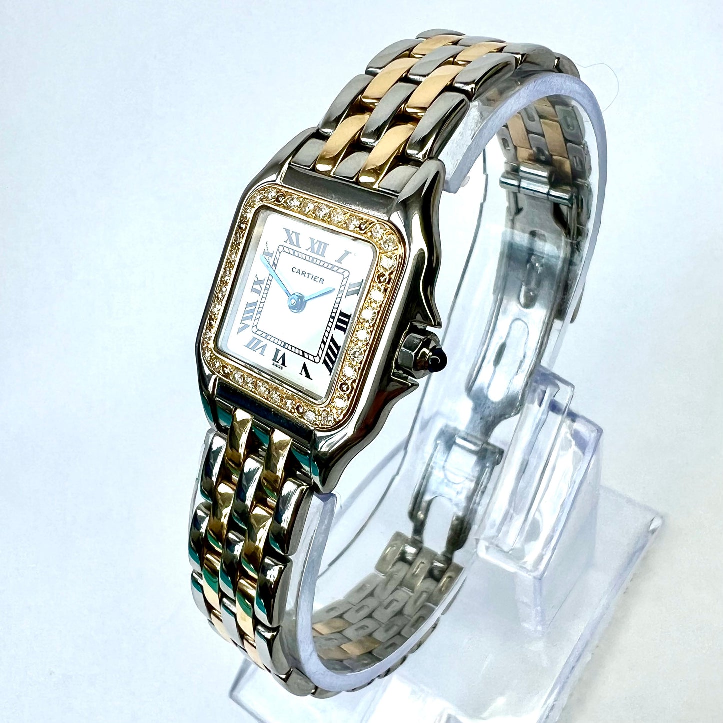 CARTIER PANTHERE Quartz 23mm 2 Row Gold 0.33TCW Diamond Watch