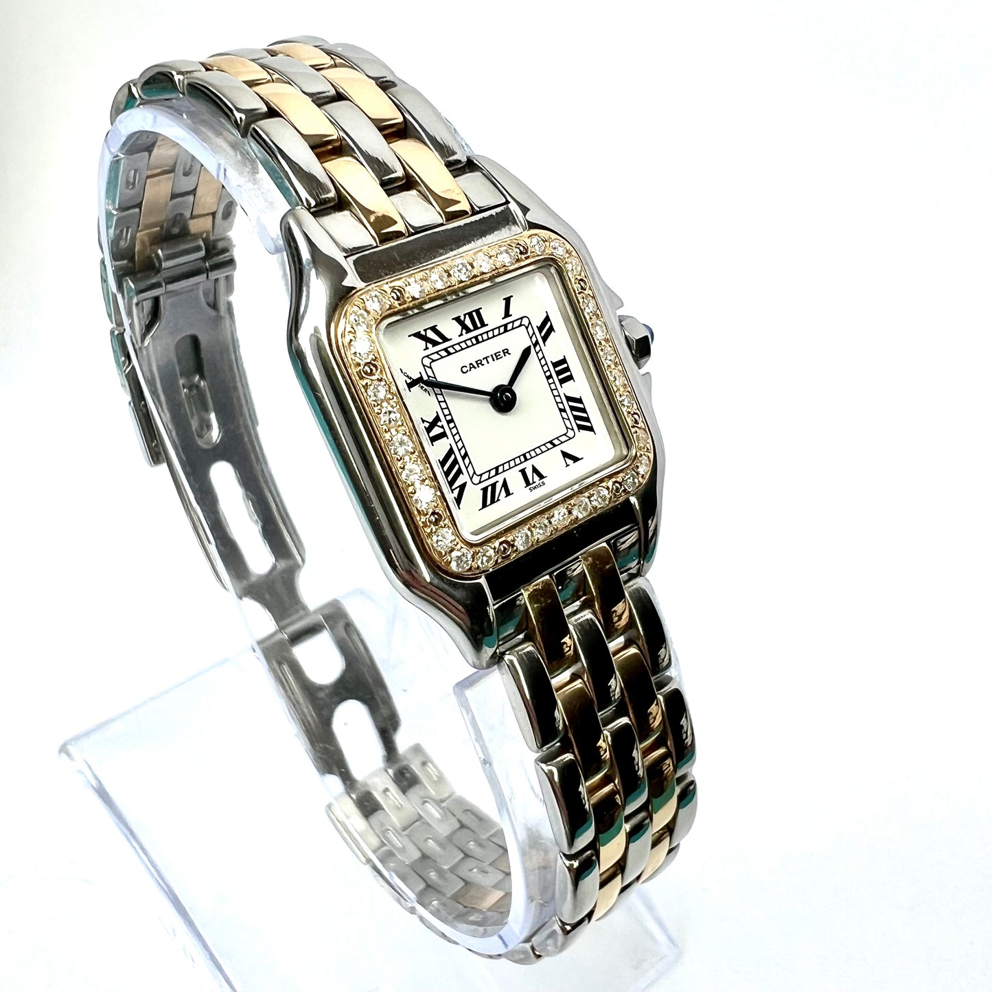 CARTIER PANTHERE Quartz 23mm 2 Row Gold 0.33TCW Diamond Watch