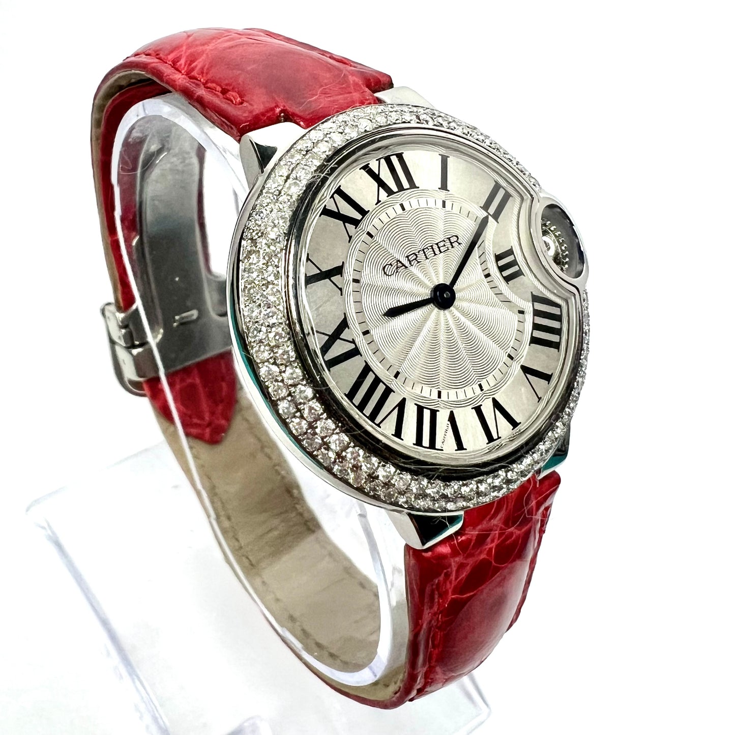 CARTIER BALLON BLEU Quartz 33mm Steel 1.17TCW DIAMOND Watch