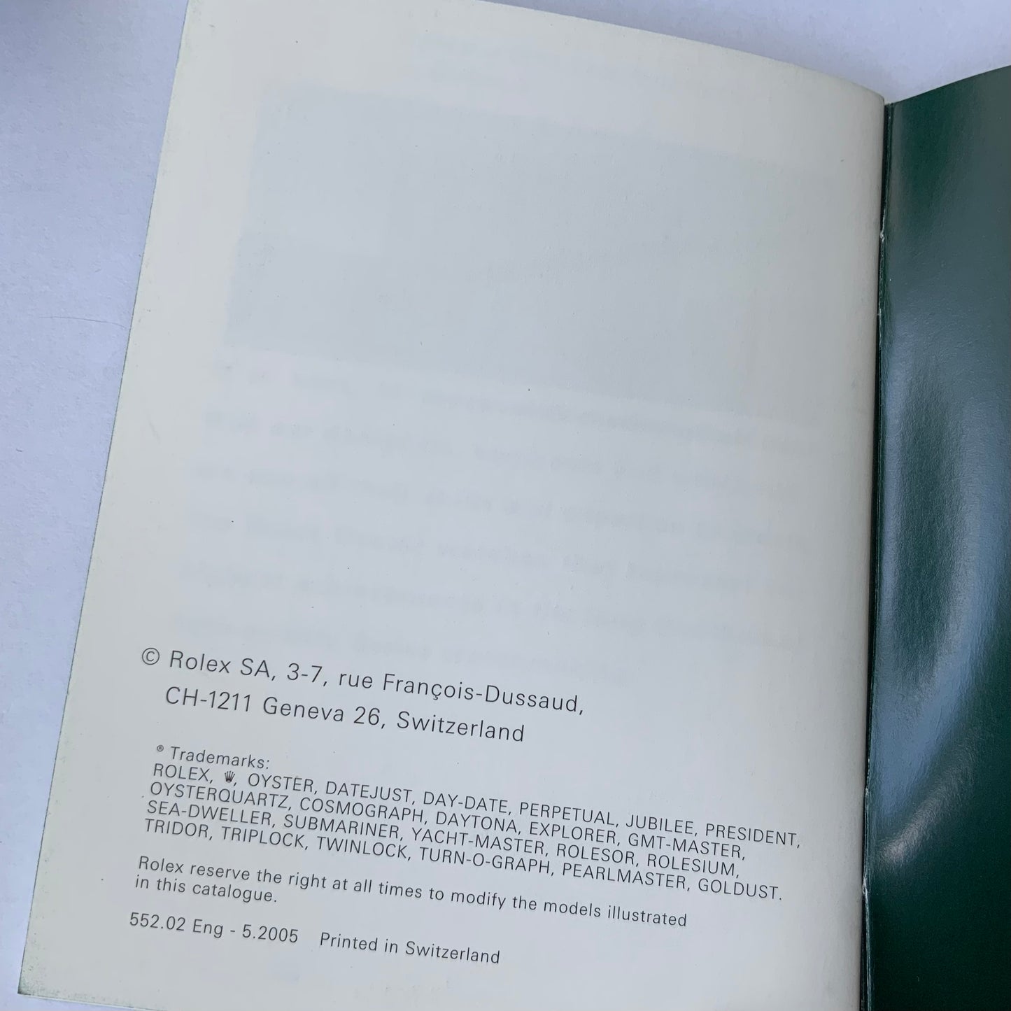 ROLEX DATEJUST Booklet English 2005