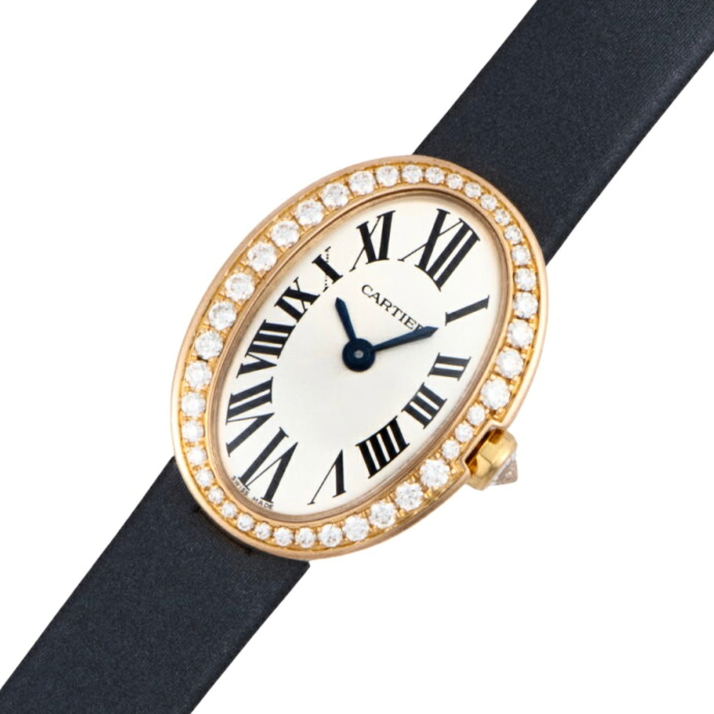 CARTIER BAIGNOIRE 18K Rose Gold ~1TCW Diamond Watch NEW Model