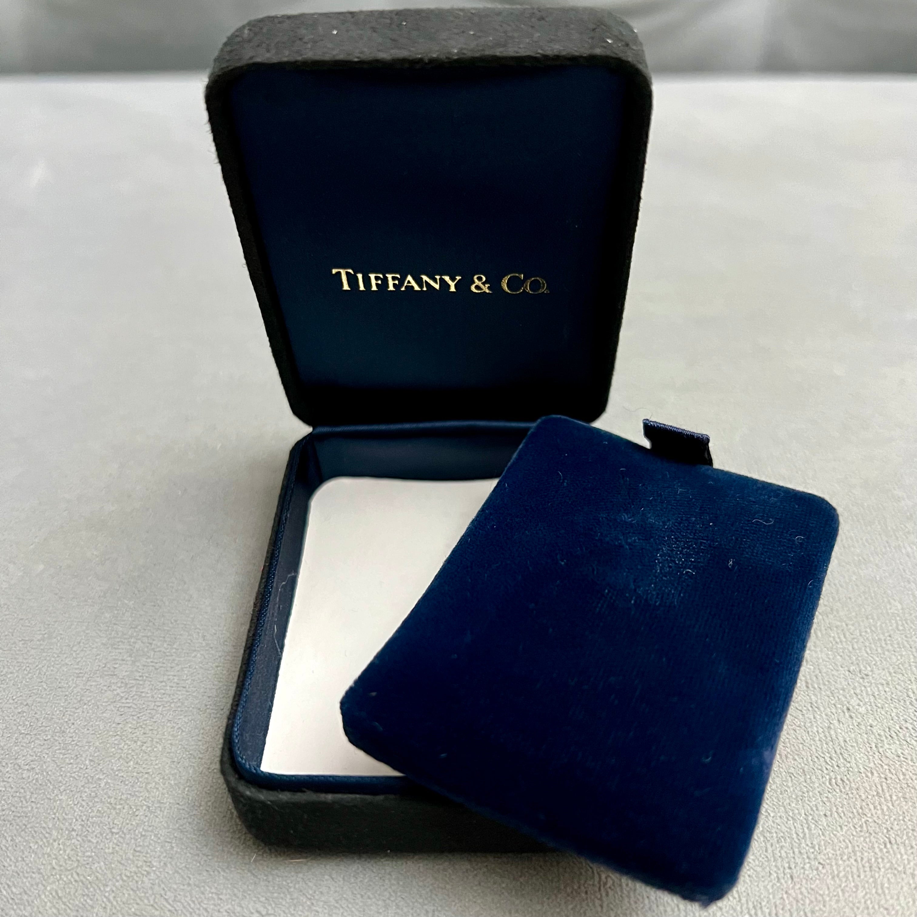 Tiffany & Co. Empty Black Suede Necklace or braBox Set with blue good gift box/ribbon