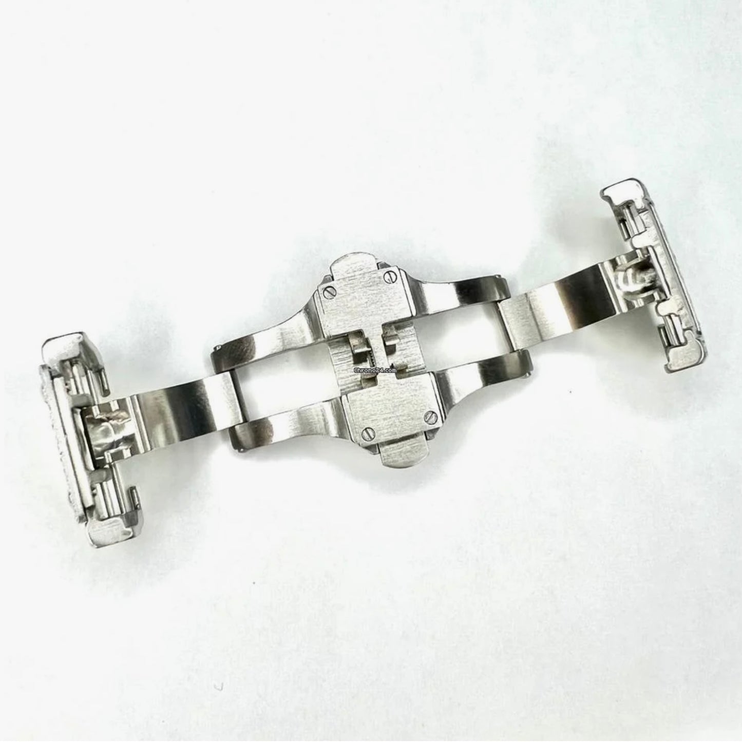 New Aftermarket 18mm Steel 1.20TCW Diamond Double Fold Deployment Buckle for Medium Cartier Santos 100