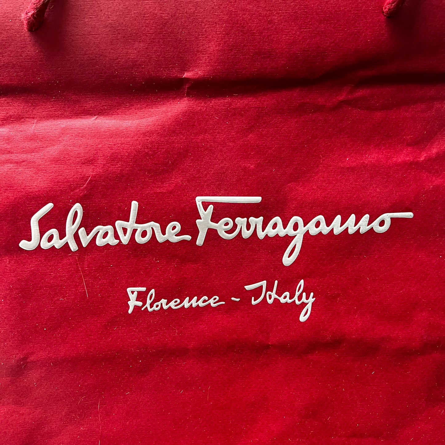 SALVATORE FERRAGAMO Red Shopping Bag 15.5x11.75x6.75 inches