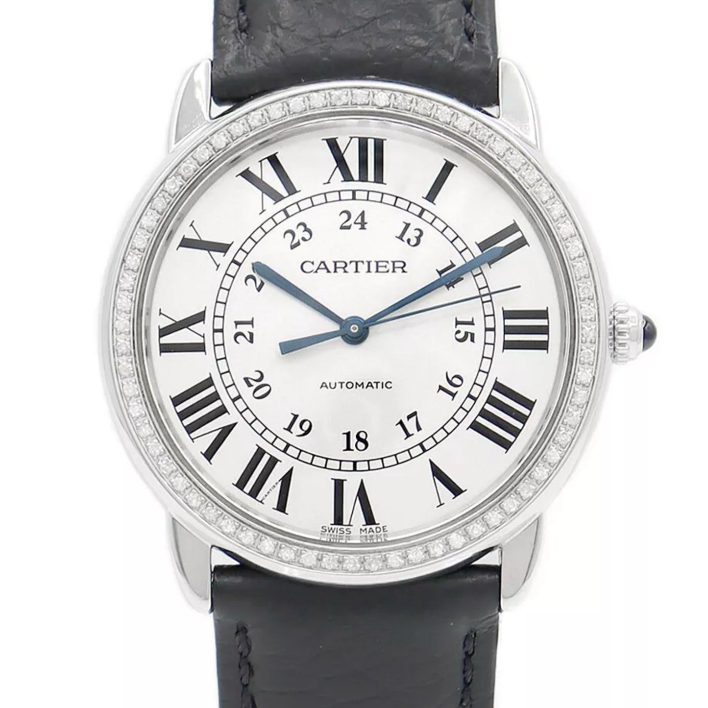 CARTIER RONDE SOLO 36mm Automatic Steel 0.90TCW DIAMOND Watch