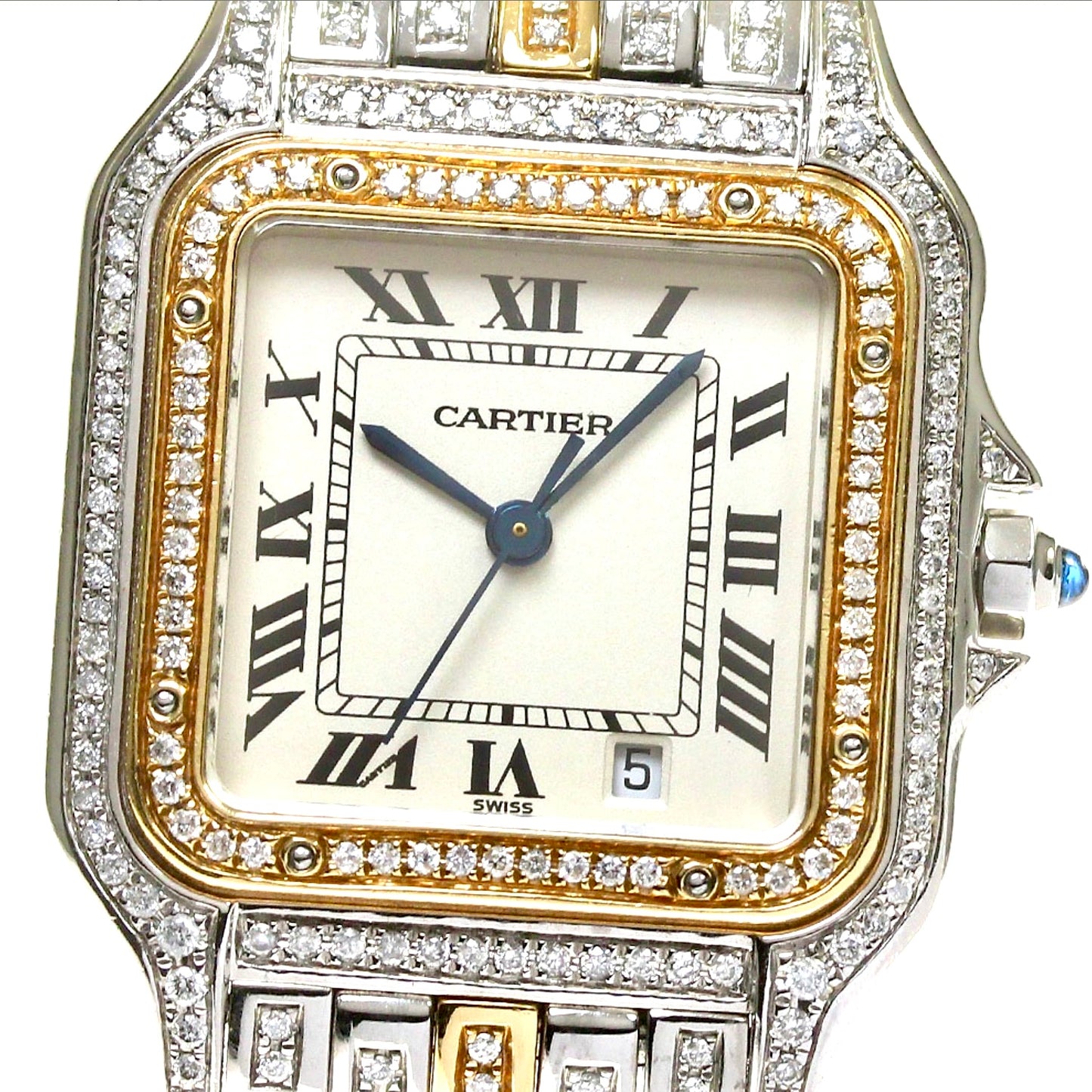 CARTIER PANTHERE Quartz 27mm 1 Row Gold 4.26TCW Diamond Watch